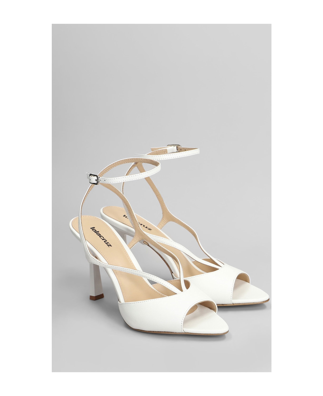 Lola Cruz Streep 95 Sandals In White Leather - white