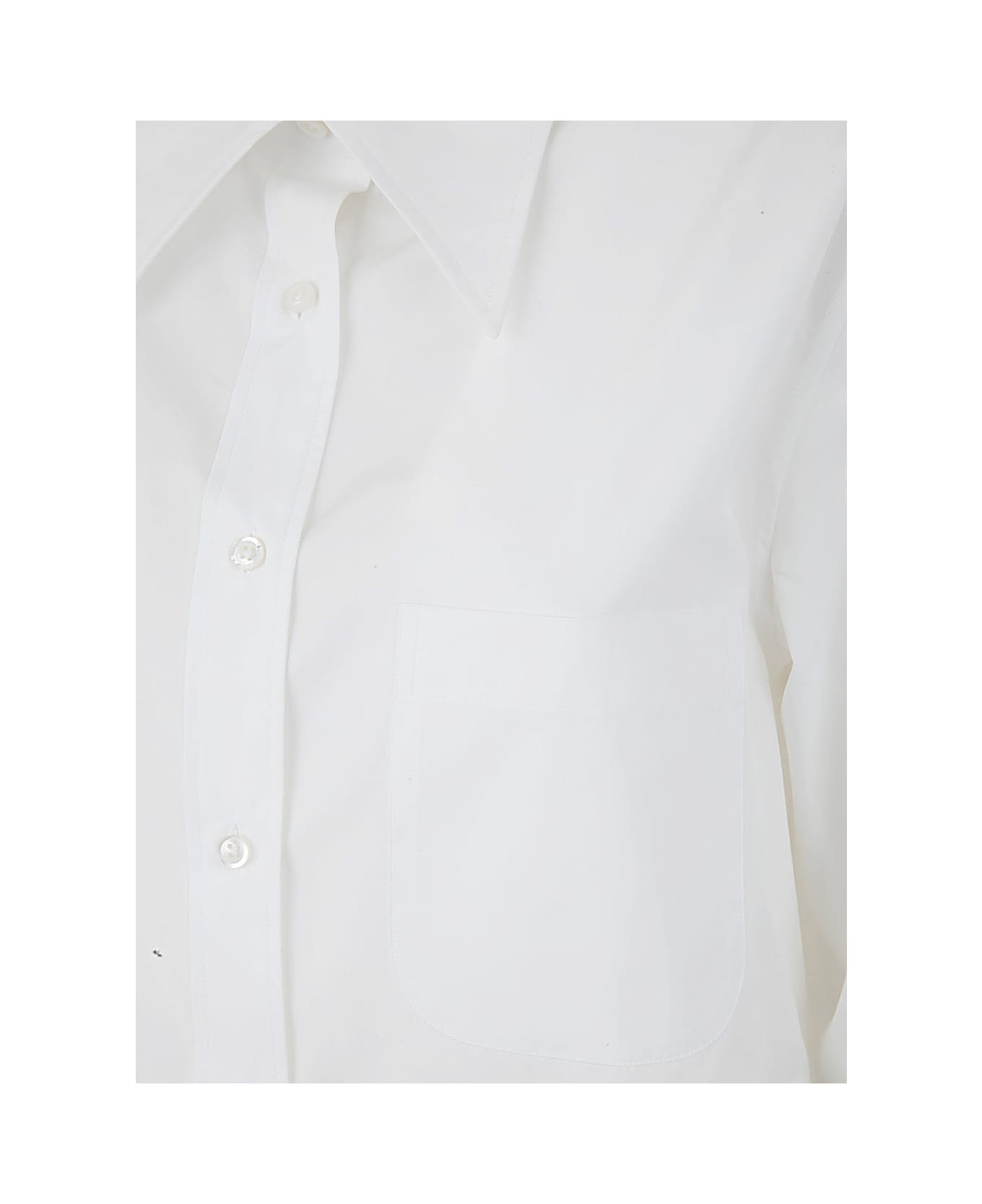 Thom Browne Exaggerated Easy Fit Point Collar Shirt In Poplin - White