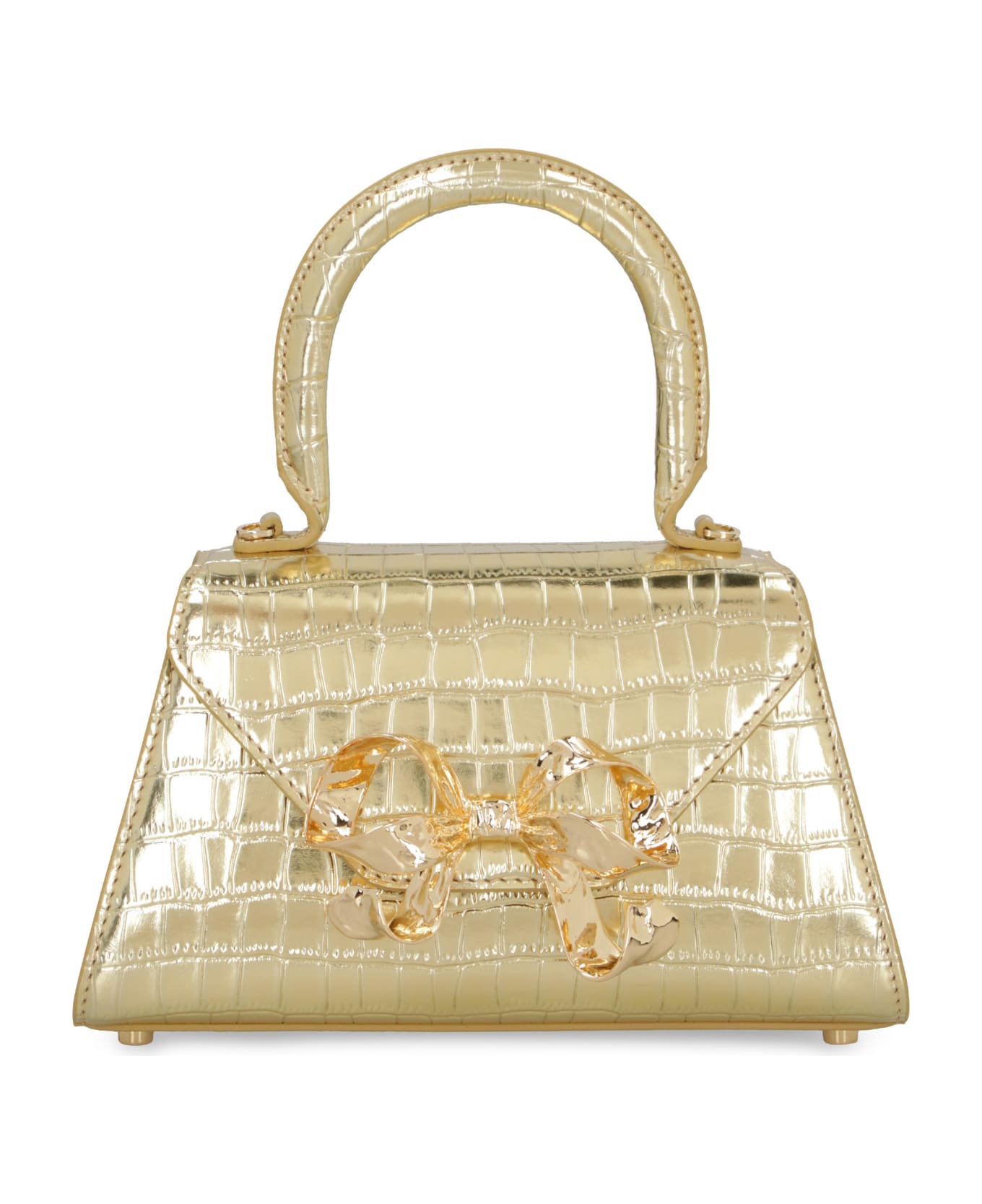 self-portrait The Bow Leather Mini Bag - Gold