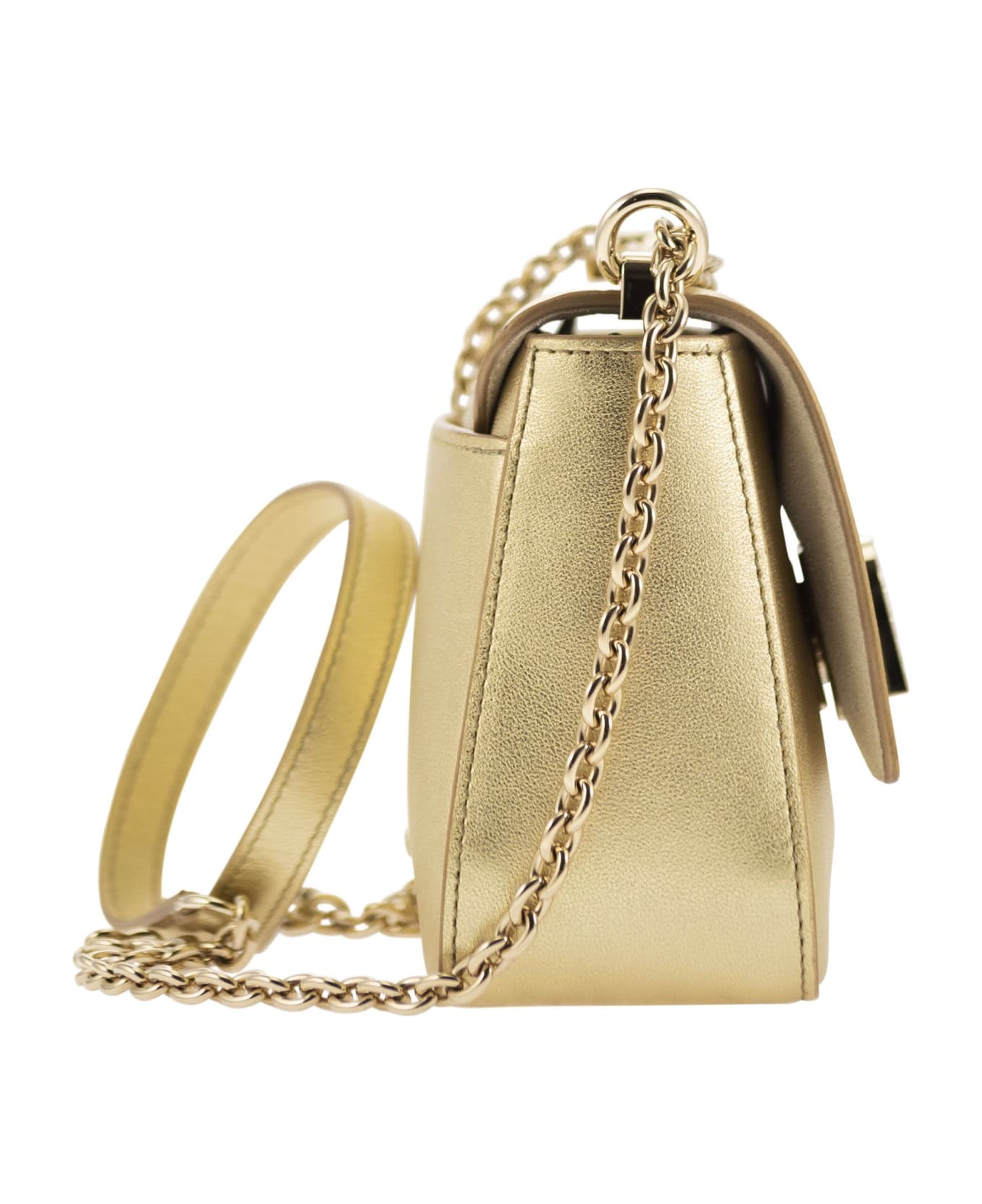 Furla 'furla 1927' Gold Calf Leather Bag - Gold トートバッグ