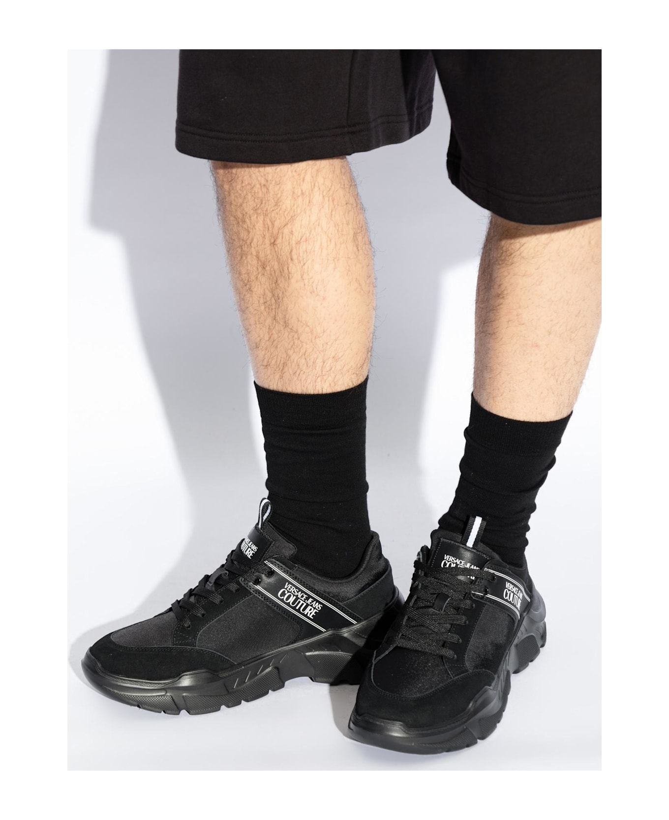 Versace Jeans Couture Sneakers With Logo - Black