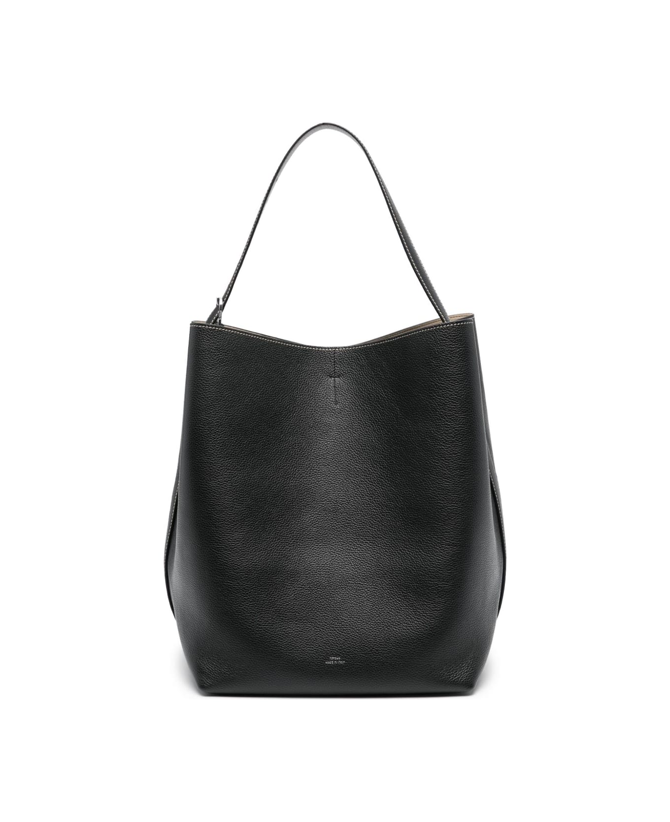 Totême Leather Belted Tote Bag - Black