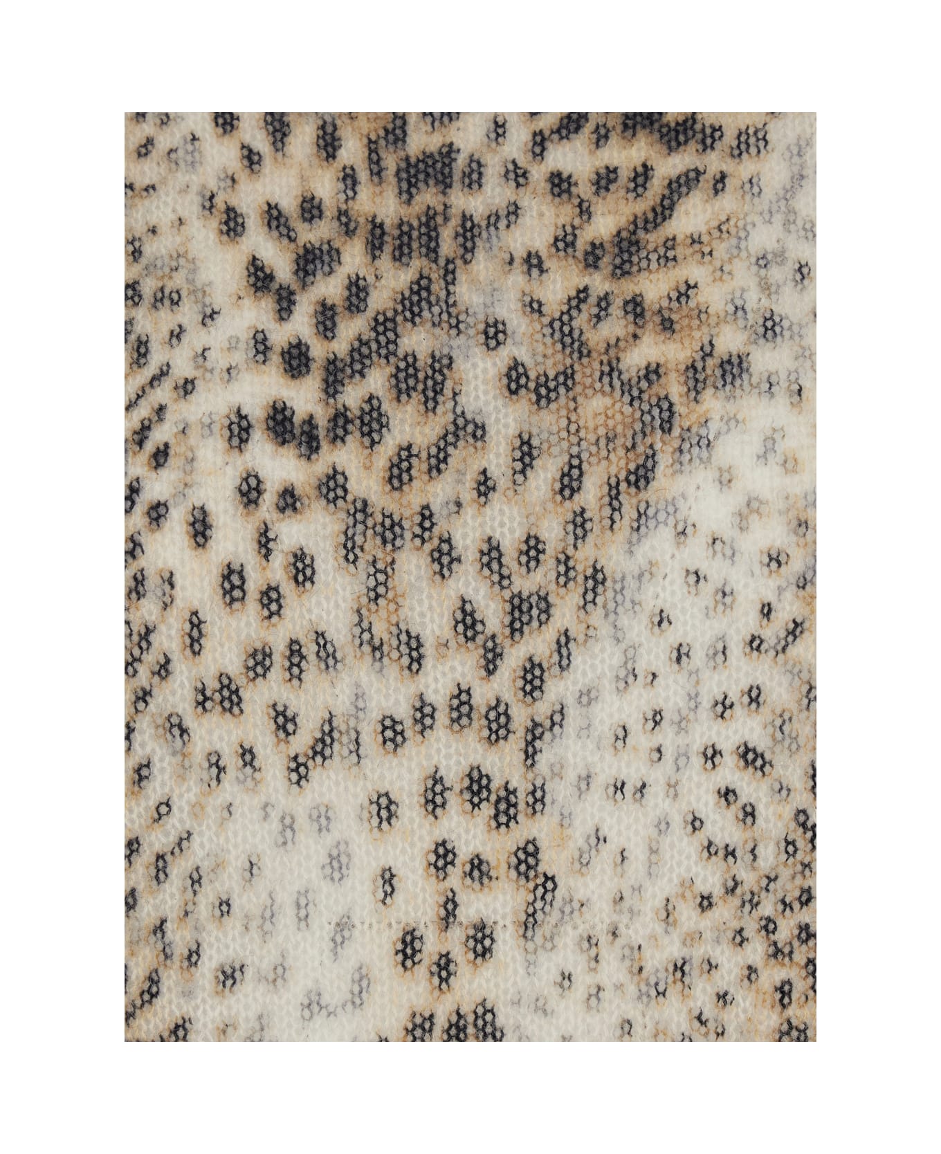 TwinSet Brown Crewneck Sweater With All-over Leopard Motif In Wool Blend Woman - Brown