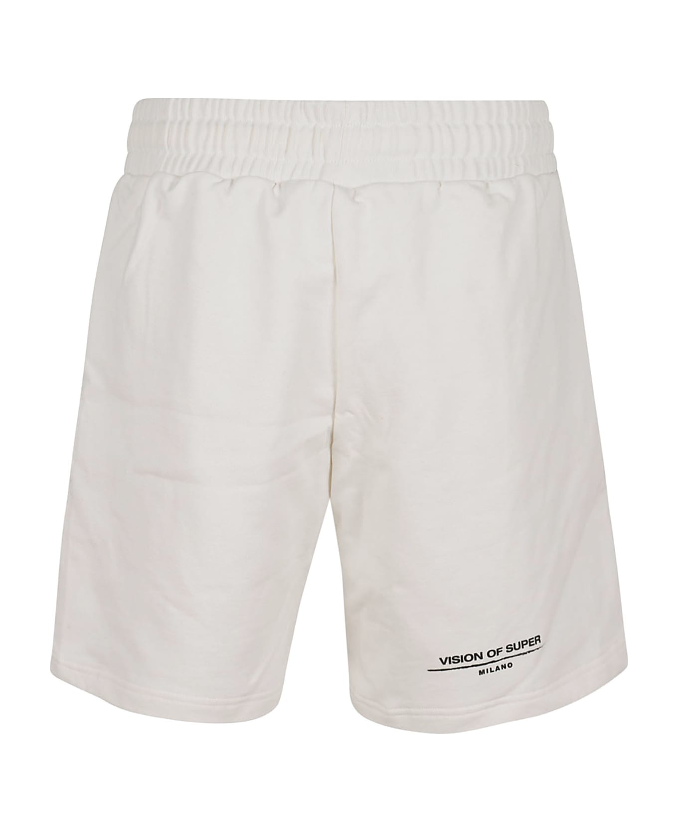 Vision of Super White Shorts With Flames Logo And Metal Label - White ショートパンツ