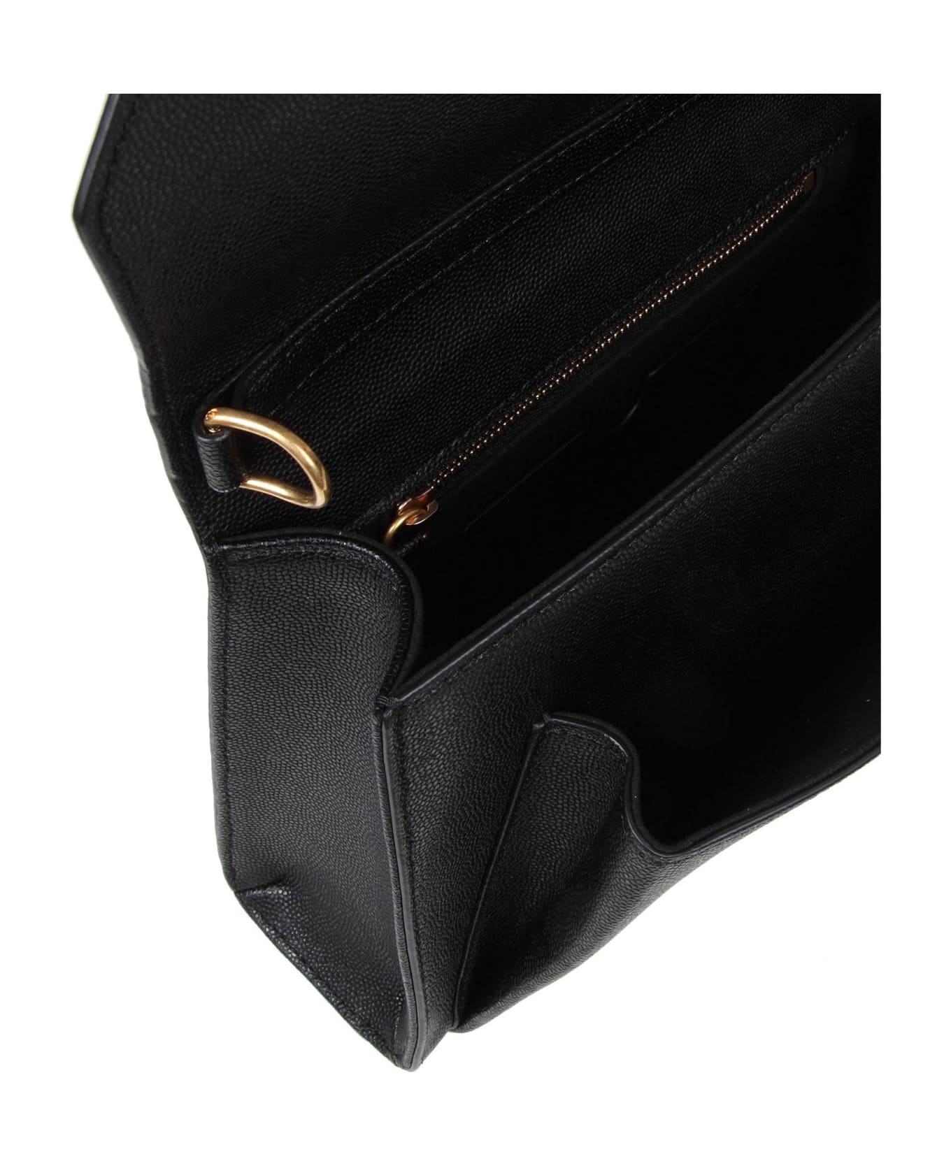 Balmain Emblem Bag In Calfskin With Decorative Buttons - Noir