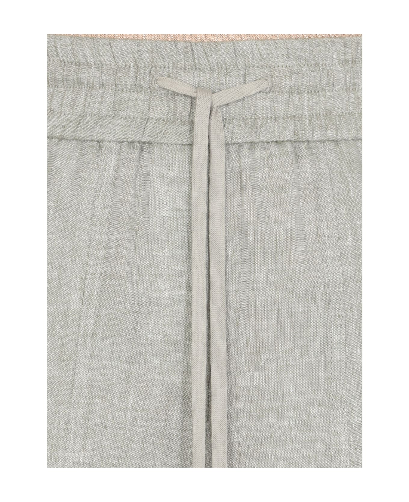 Peserico Linen Trousers - Green ボトムス