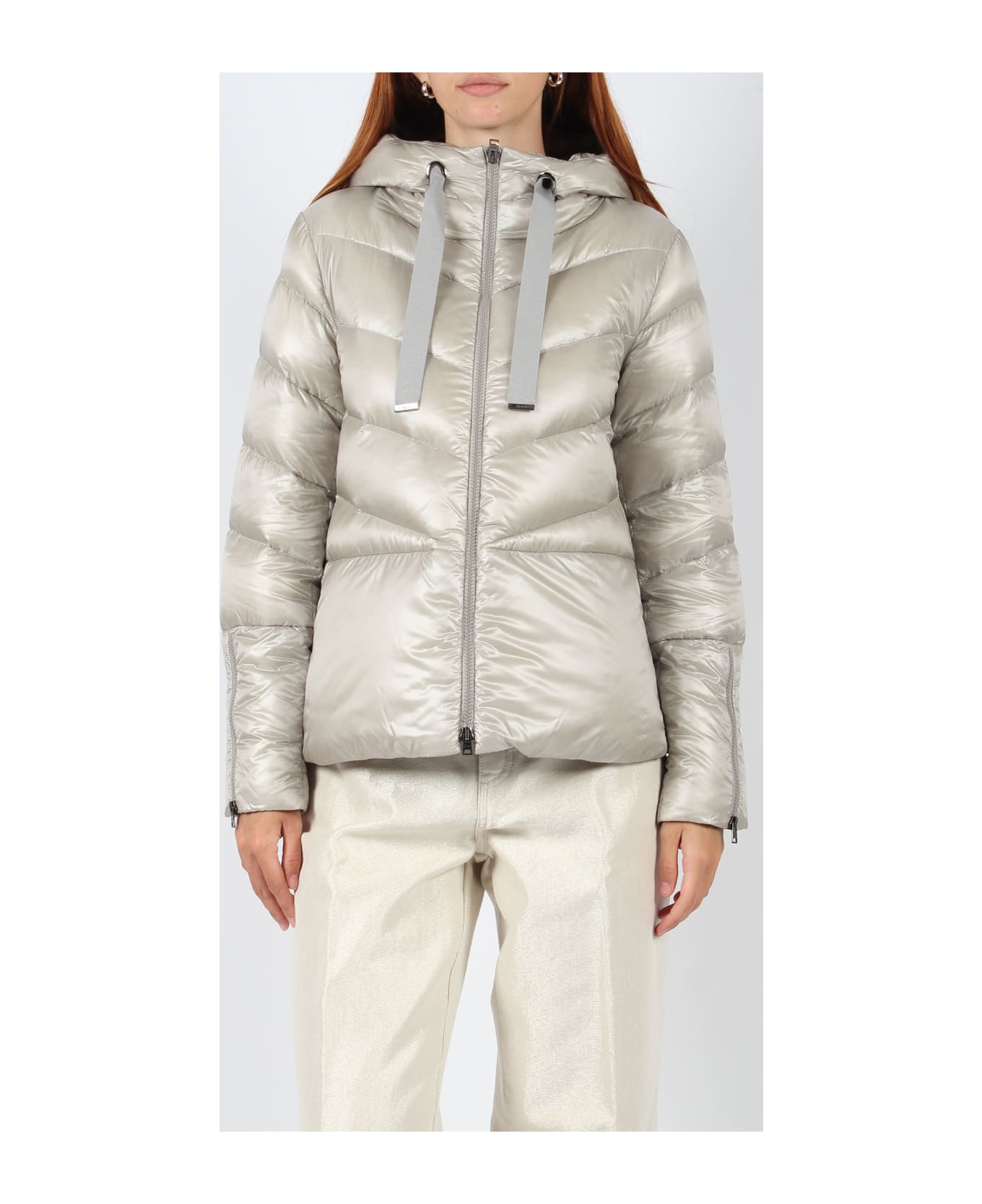 Herno Nylon Short Down Jacket - Grey