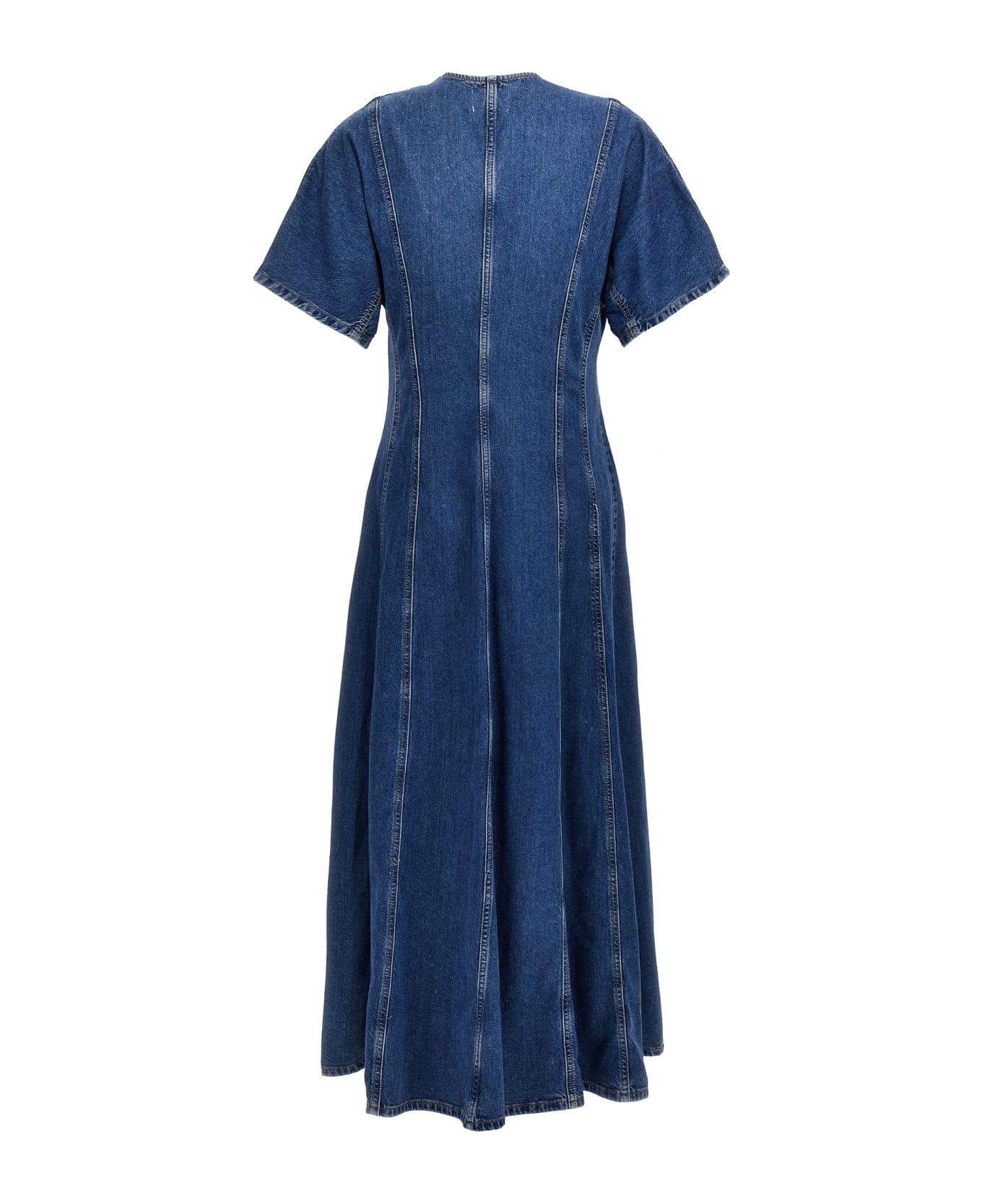 Ganni Maxi Denim Dress - Mid Blue Stone
