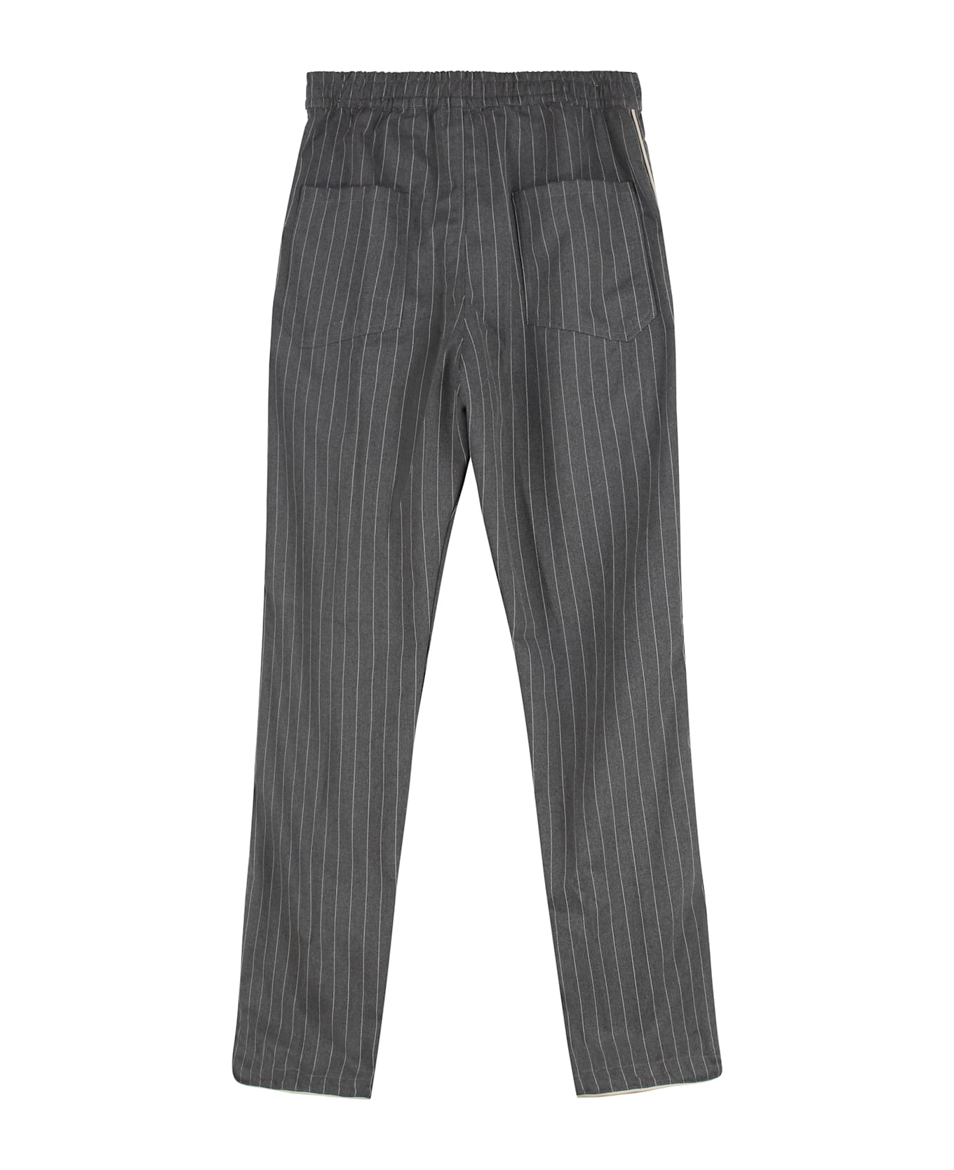 Rhude Cropped Pinstripe-motif Trousers - grey