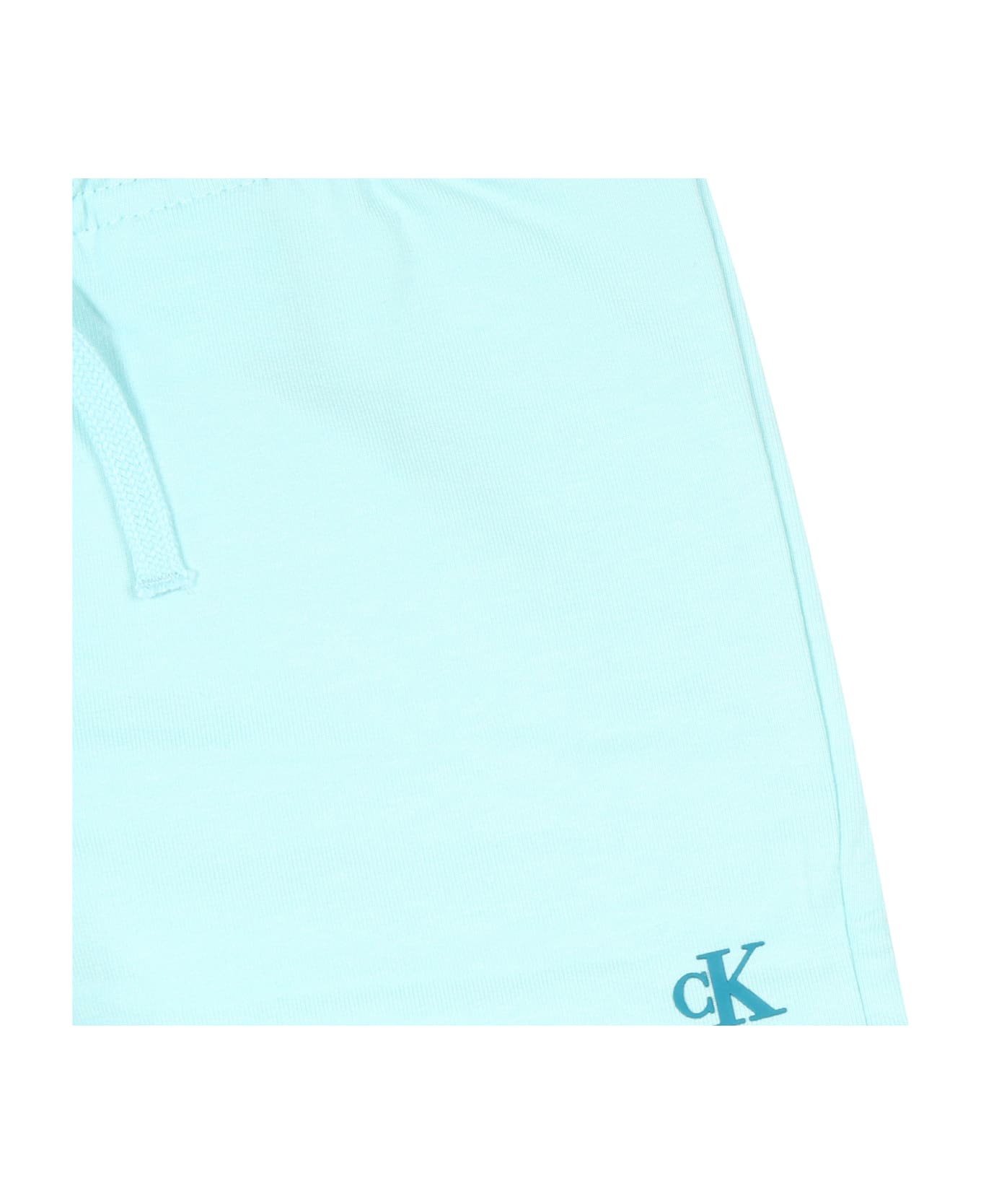 Calvin Klein Light Blue Suit For Babykids With Logo - Light Blue