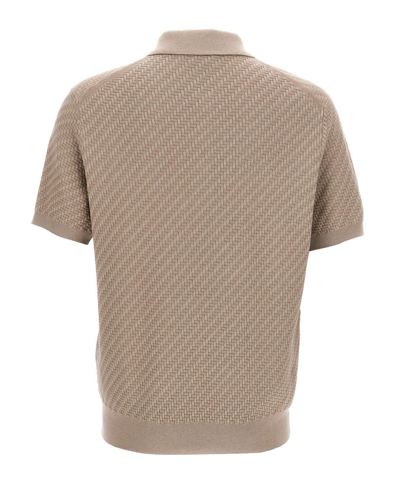 Brioni Knitted Polo Shirt - Beige