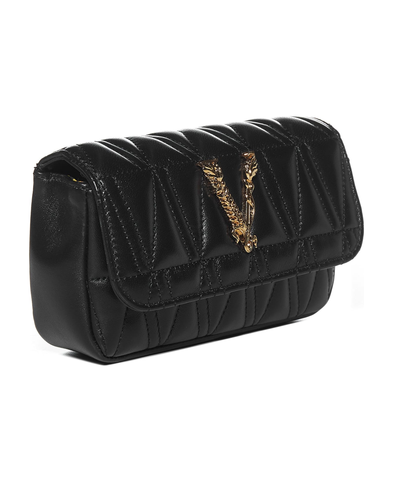 Versace Mini 'virtus' Crossbody Bag - Black ショルダーバッグ