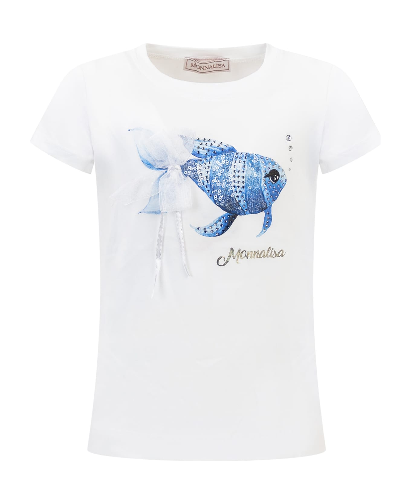 Monnalisa Fish T-shirt - BIANCO Tシャツ＆ポロシャツ