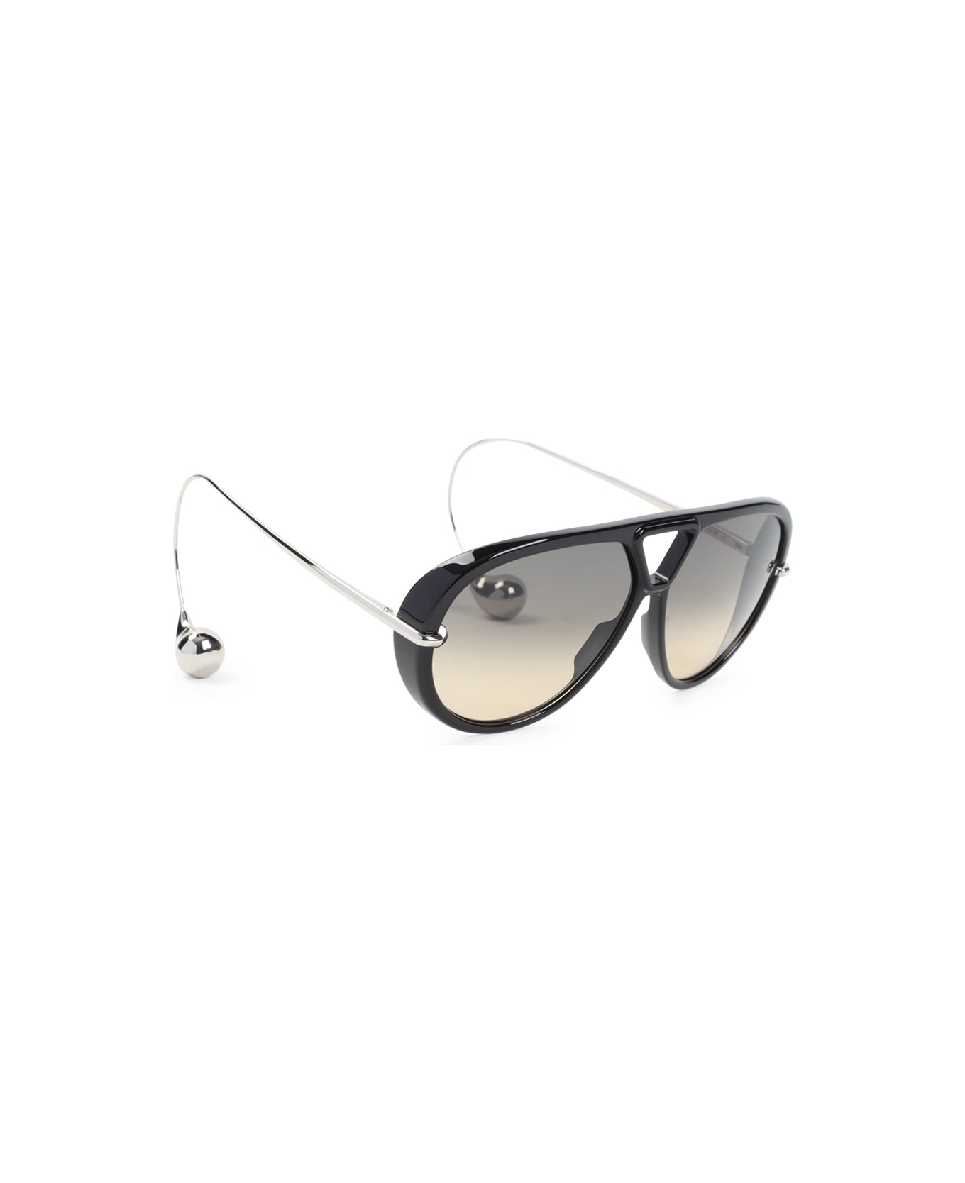 Bottega Veneta Acetate Sunglasses - Black Silver Brown