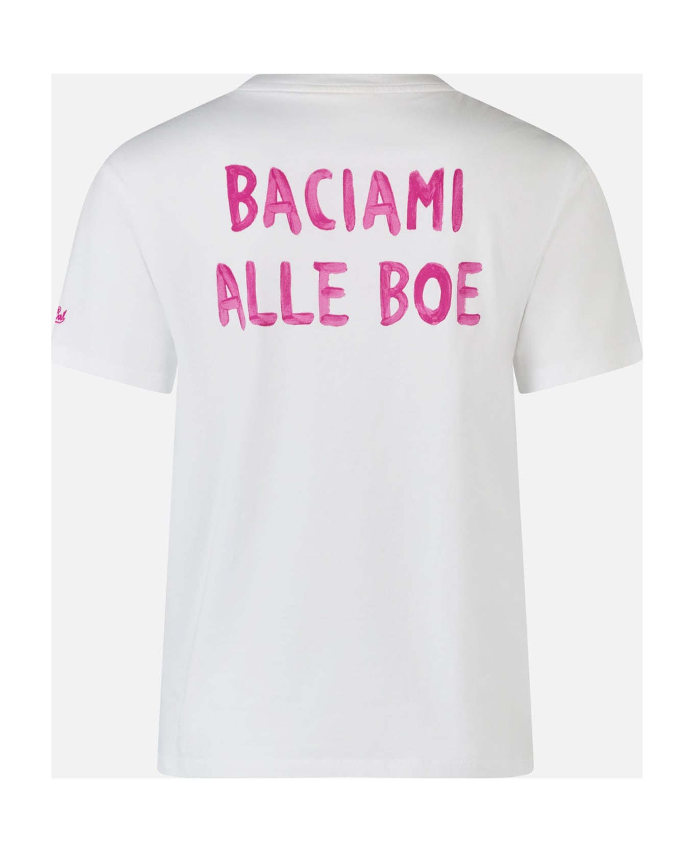 MC2 Saint Barth Woman Cotton Jersey Crewneck T-shirt Emilie With Baciami Alle Boe Print | Alle Boe Special Edition - WHITE