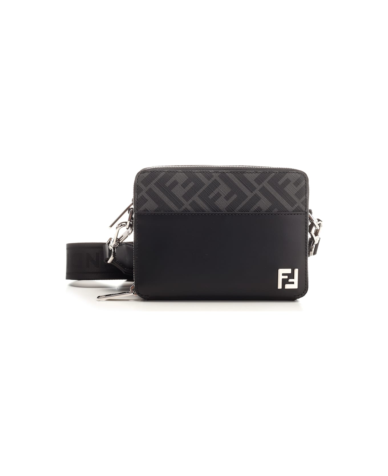 Fendi Organizer Shoulder Bag - Black