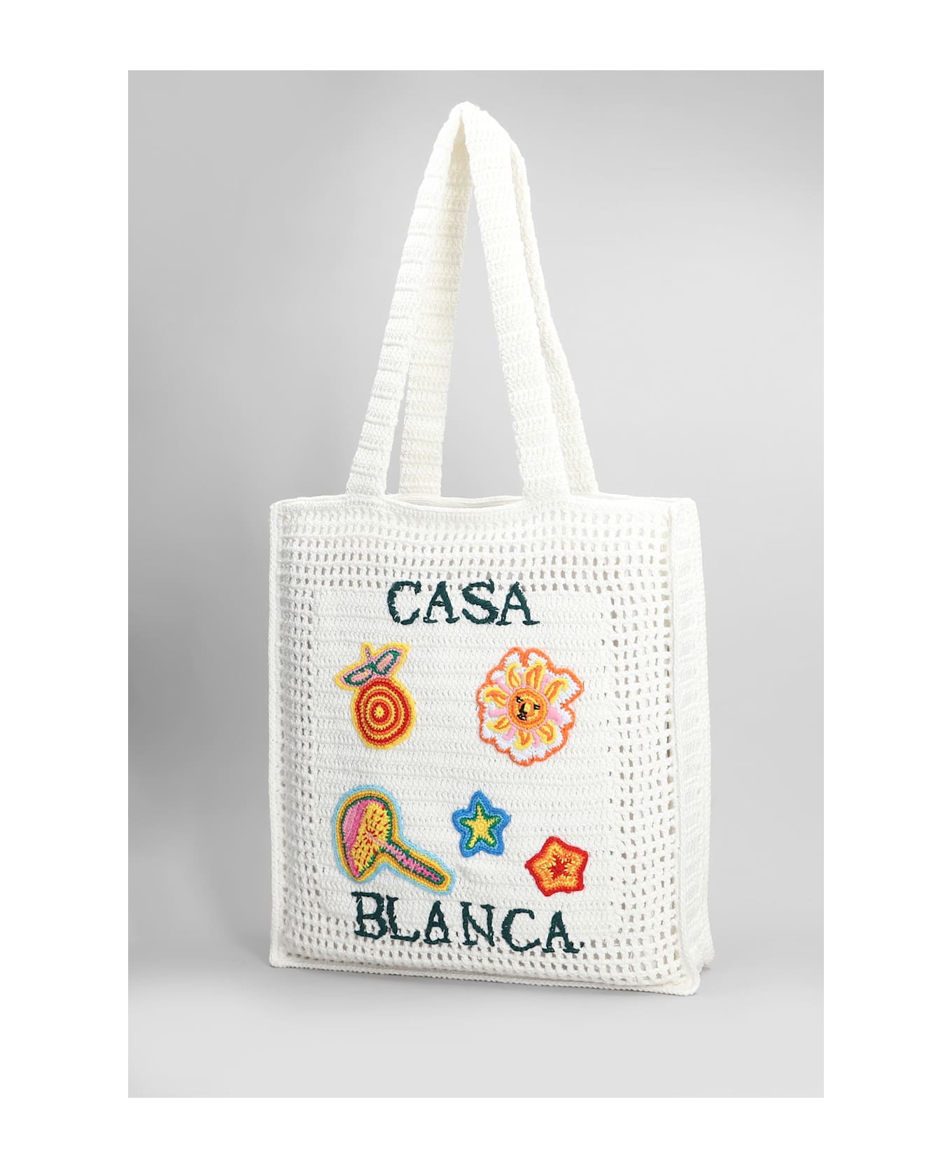 Casablanca Tote In White Cotton - white