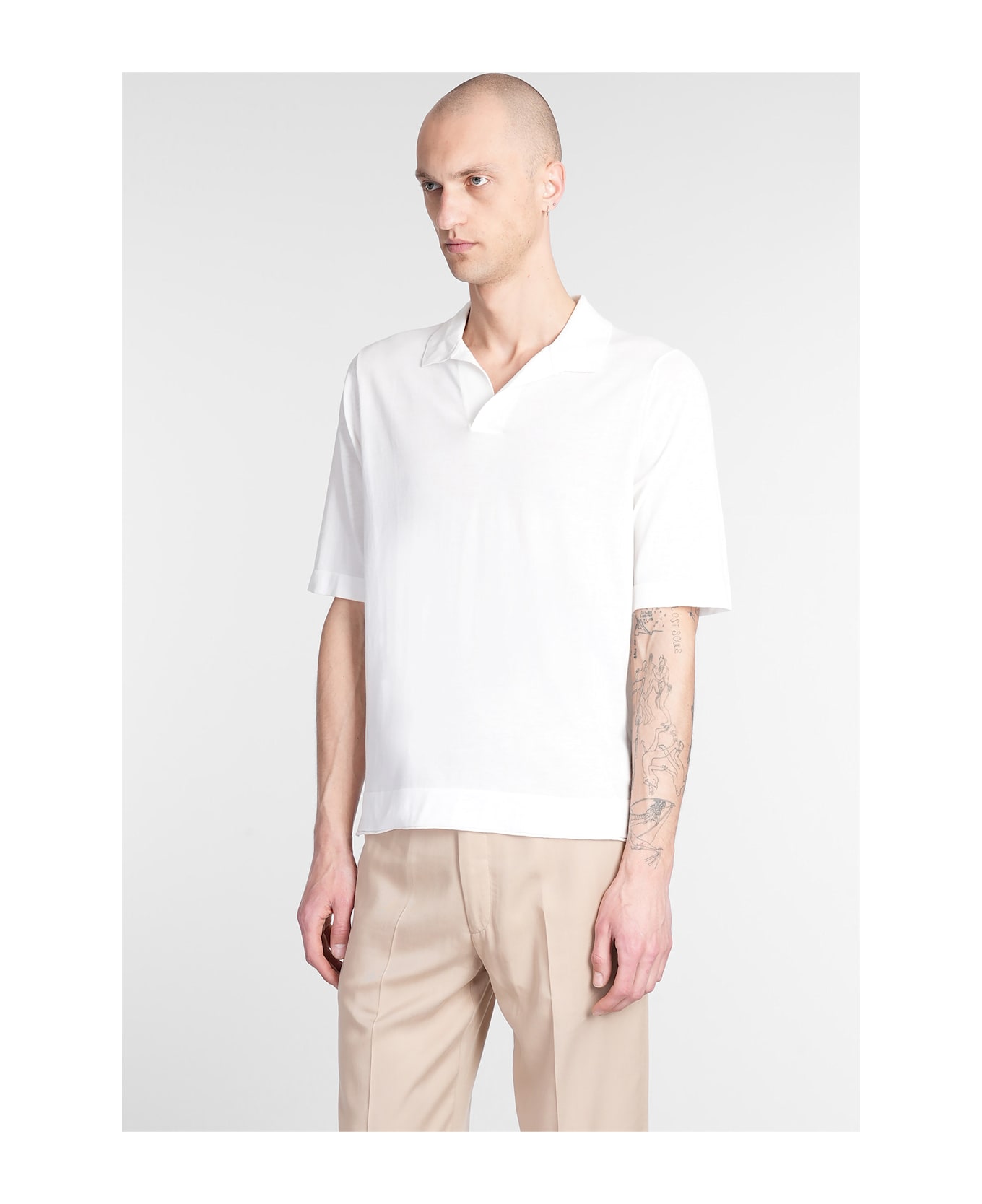 Ballantyne Polo In White Cotton - white