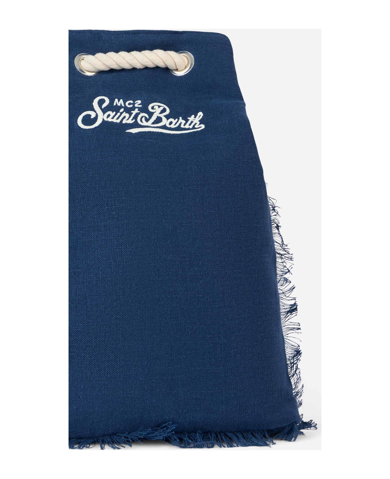 MC2 Saint Barth Blue Boat Linen Backpack - BLUE