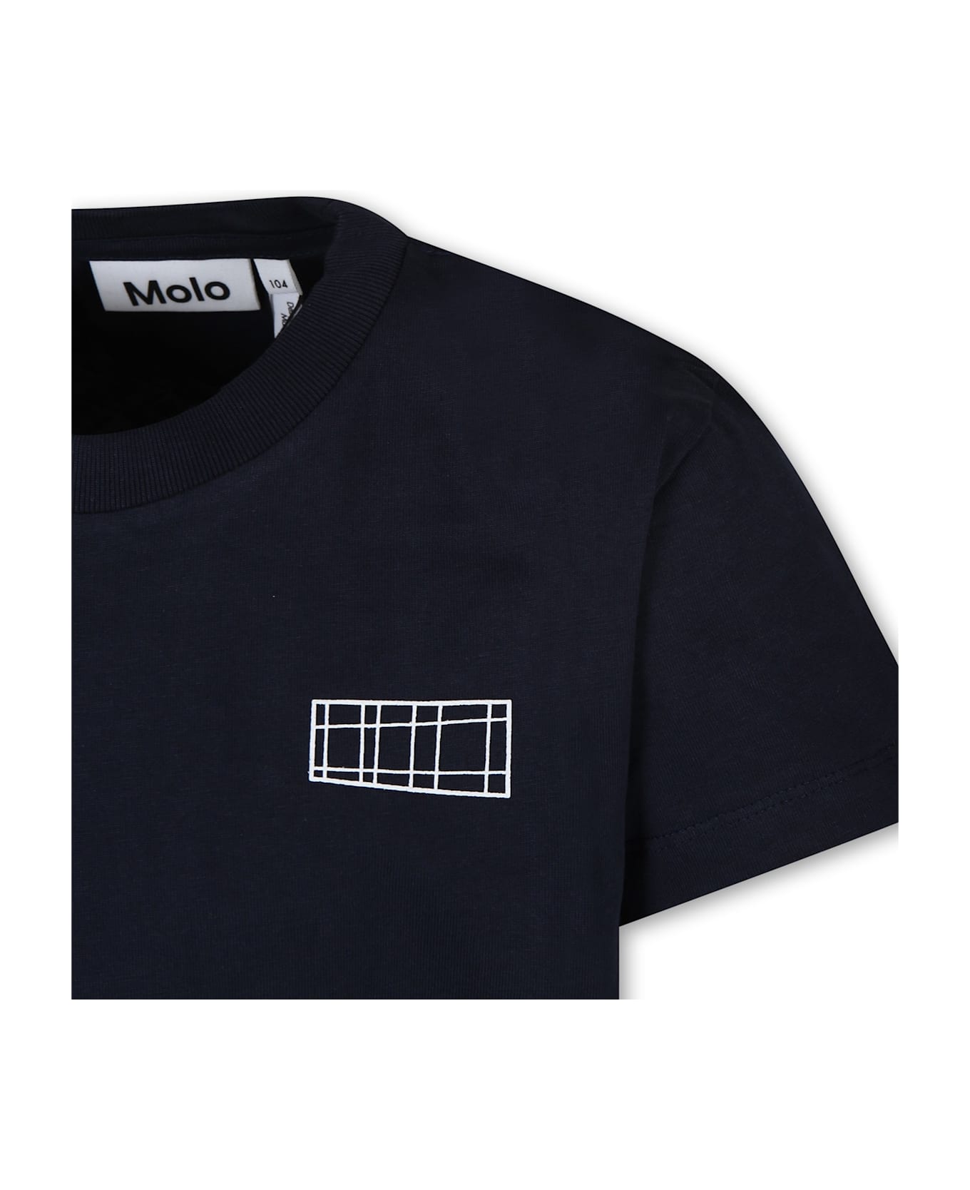 Molo Blue T-shirt For Kids With Logo - Blue