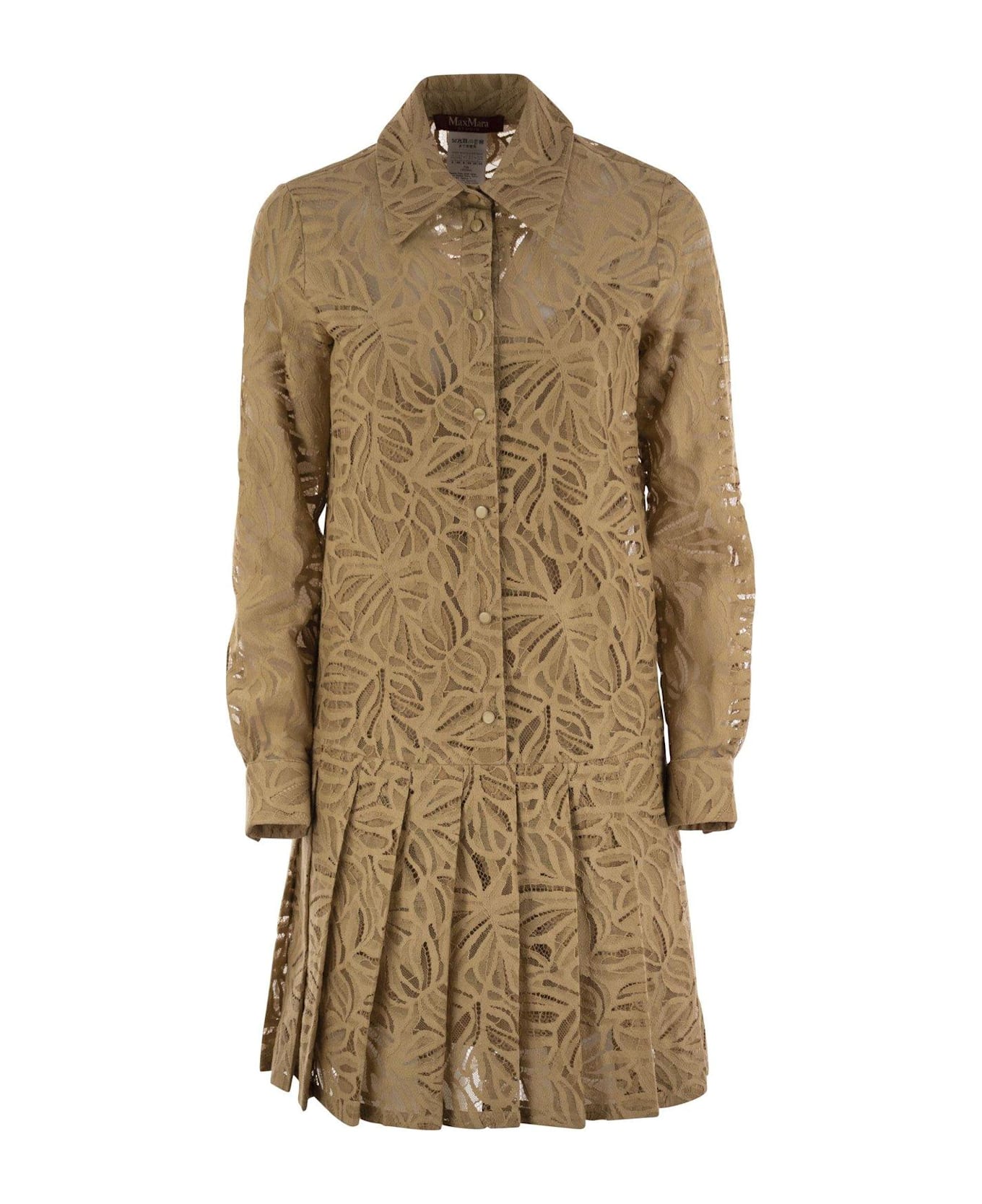 Max Mara Studio Flared Lace Shirt Dress