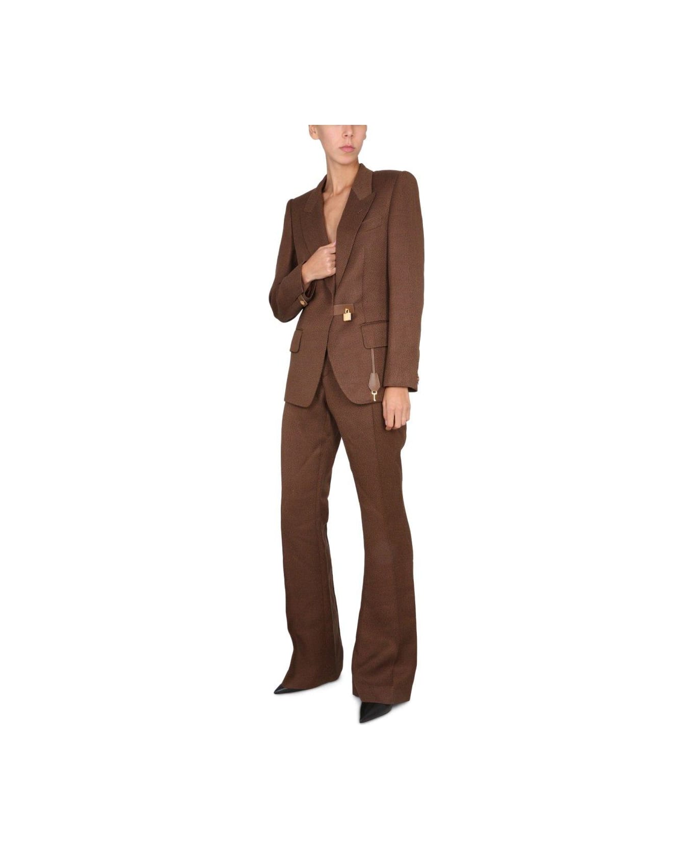 Tom Ford Padlock Singlebreasted Blazer - BROWN