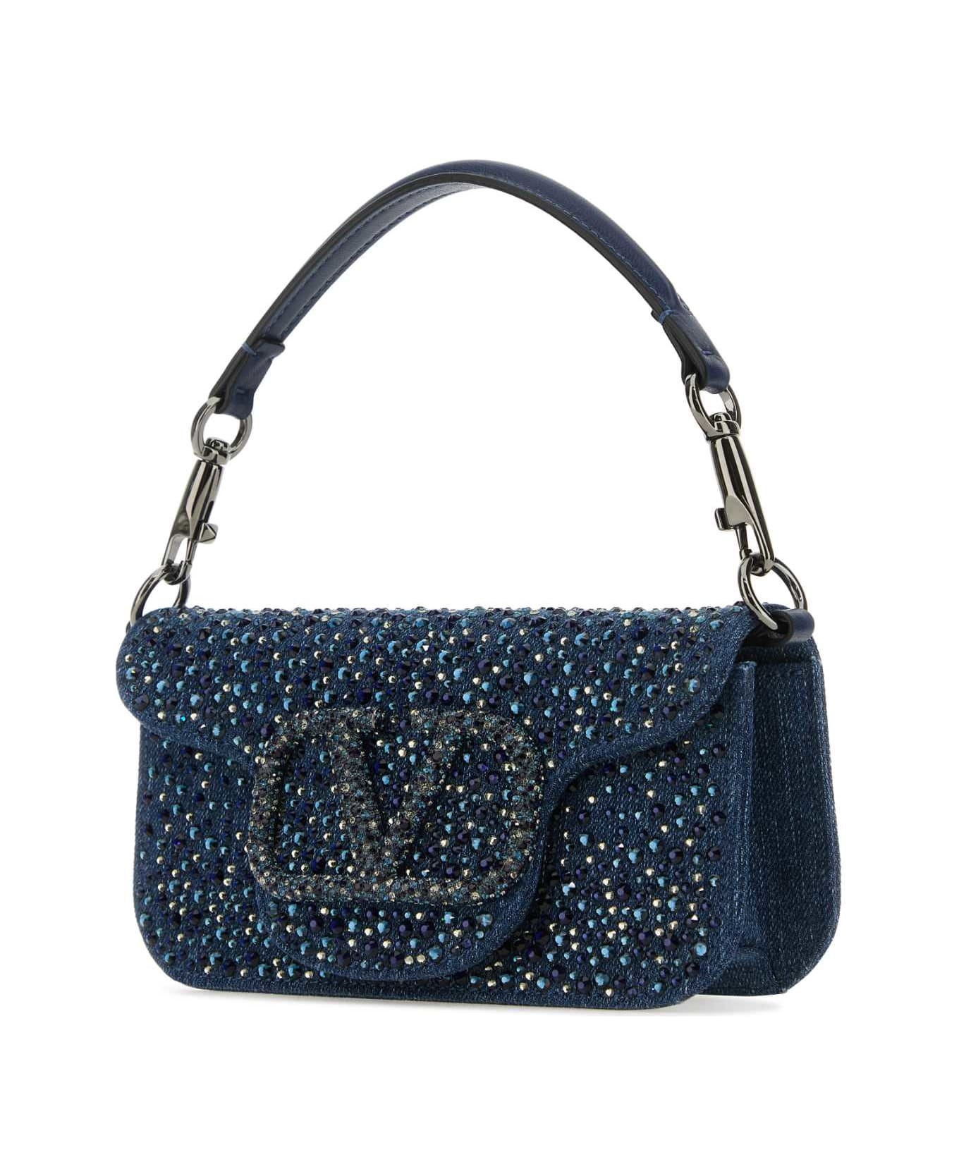 Valentino Garavani Embellished Denim Small Locã² Handbag - MONTDENDINWORKERMONTDINBLDIAMON トートバッグ