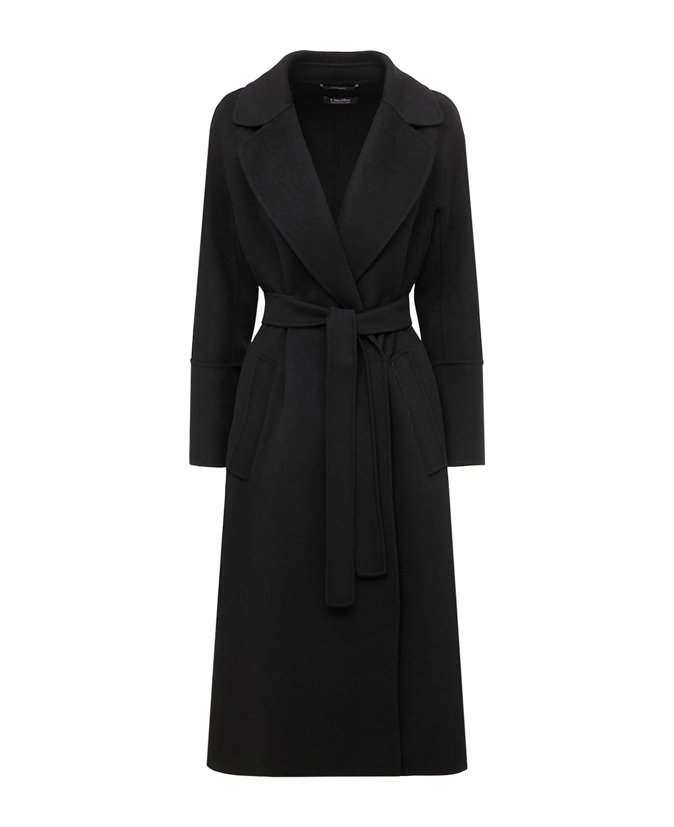 'S Max Mara Elisa Double Virgin Wool Coat - Black