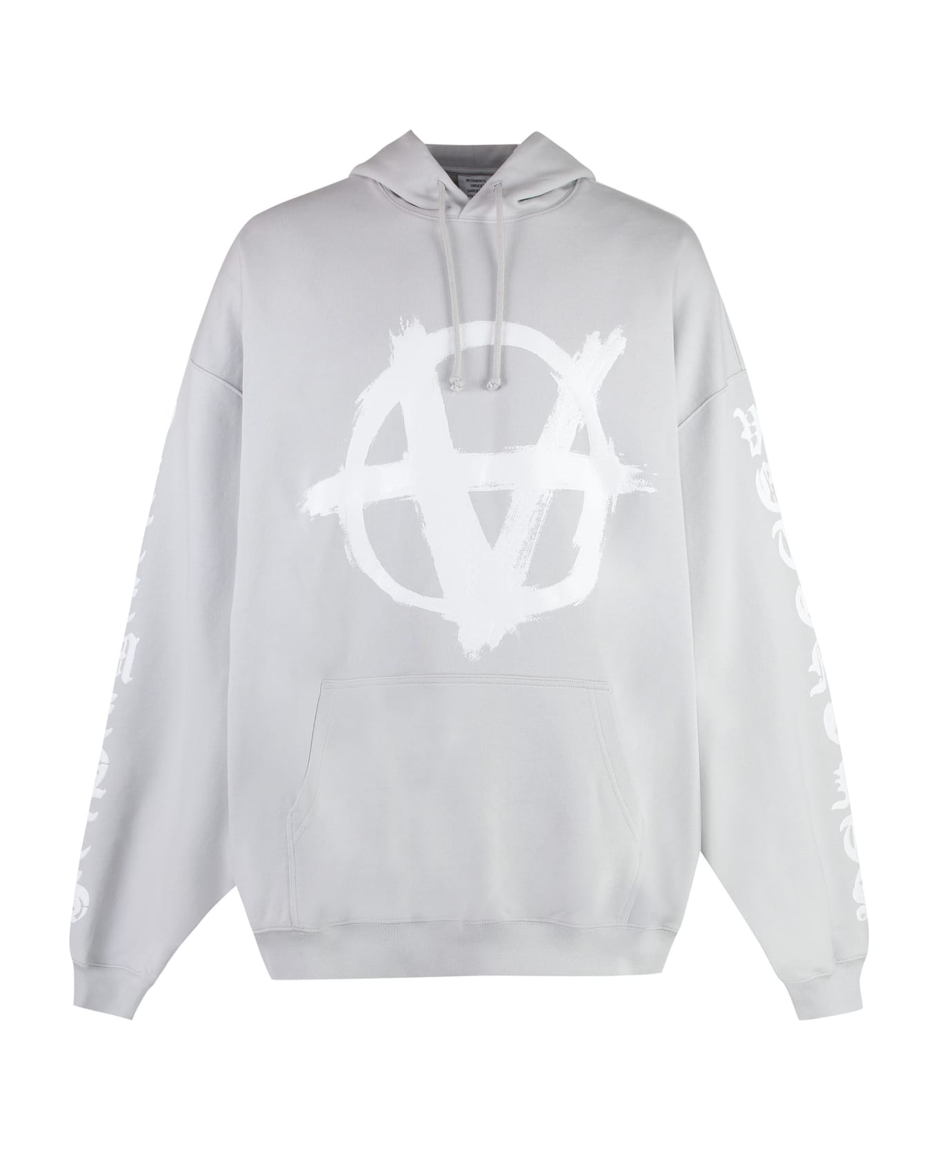 VETEMENTS Reverse Anarchy Cotton Hoodie - grey
