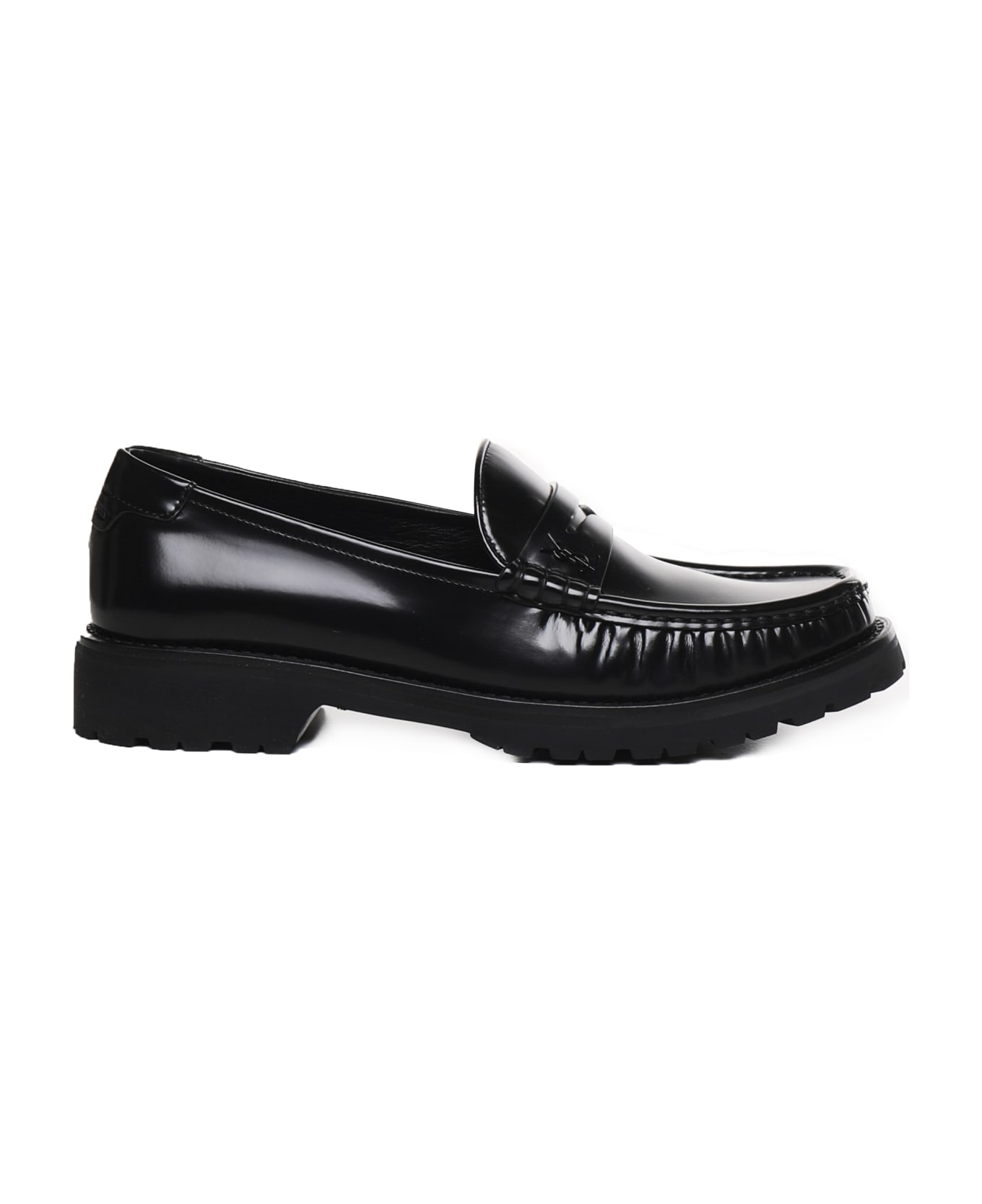 Saint Laurent Monogram Loafers In Calfskin - Black