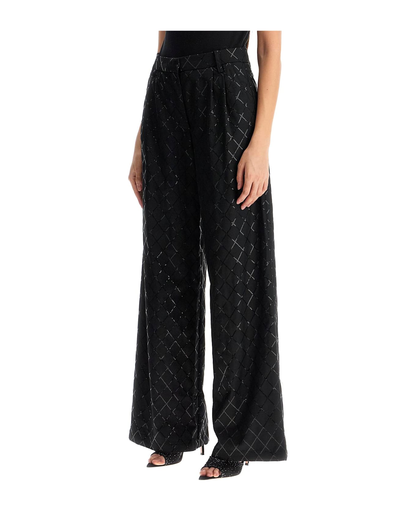 Rotate by Birger Christensen Wide Pants With Sequins. - BLACK (Black)