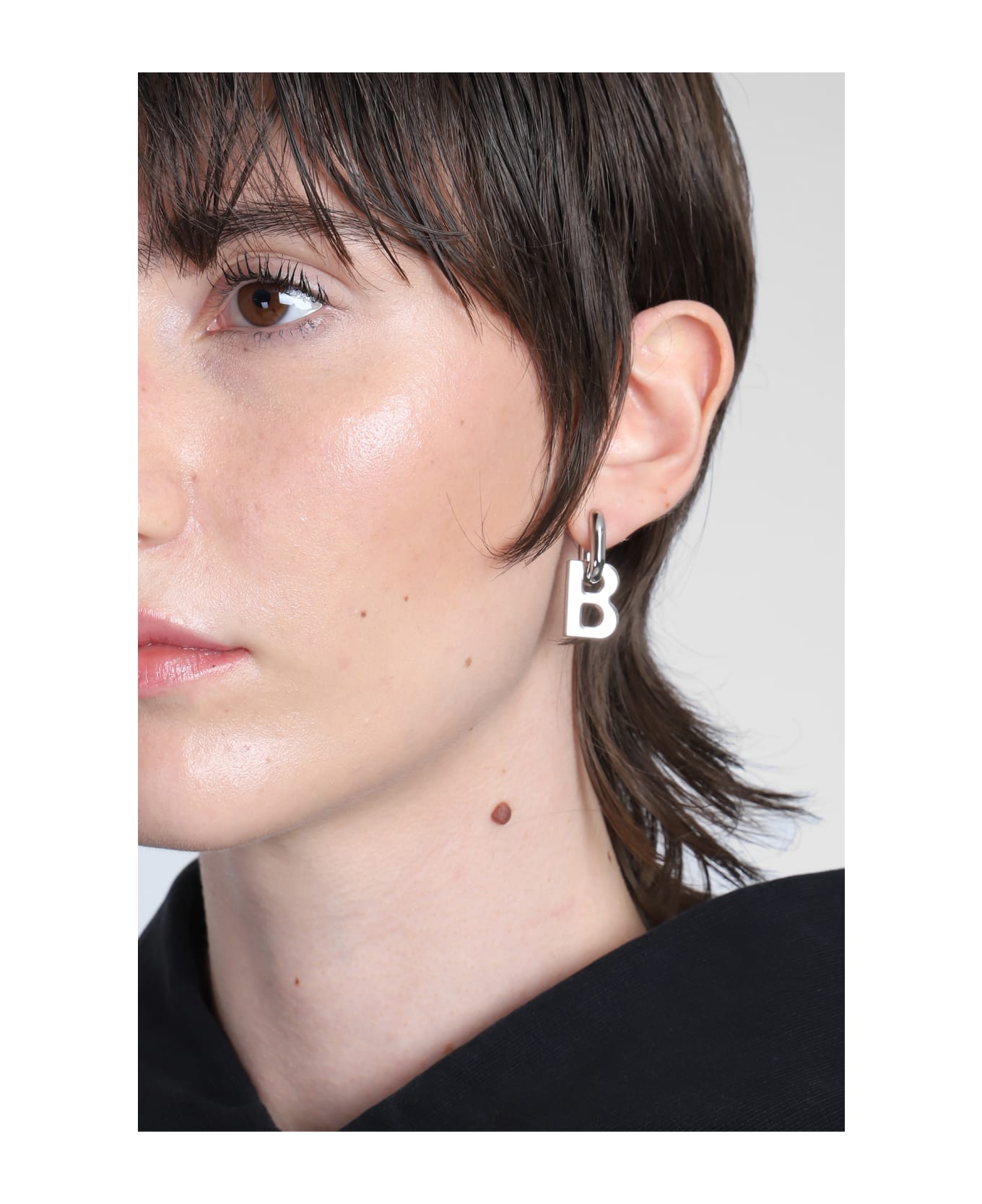Balenciaga Hoop Earrings - silver