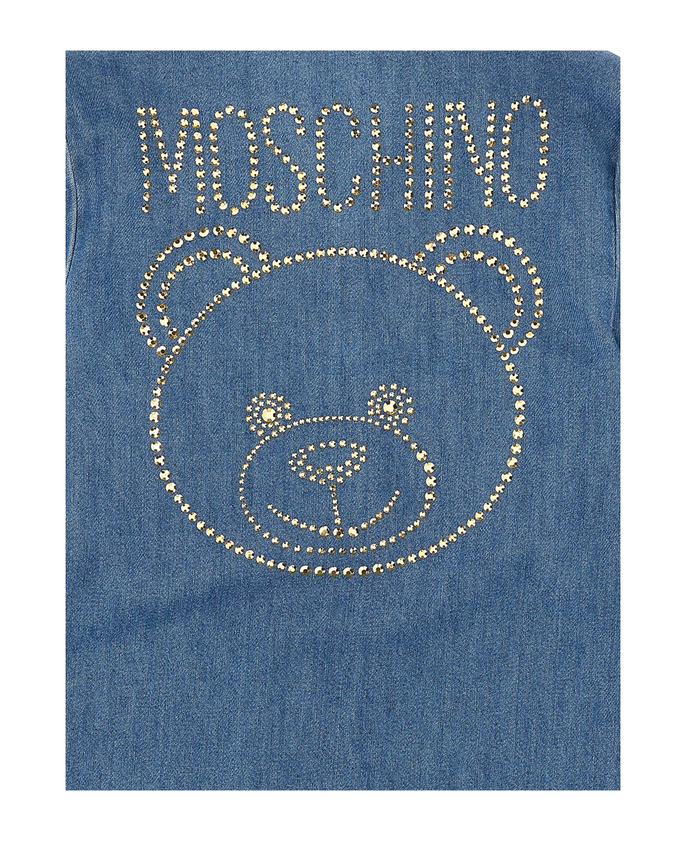 Moschino Logo Denim Dress - Light Blue