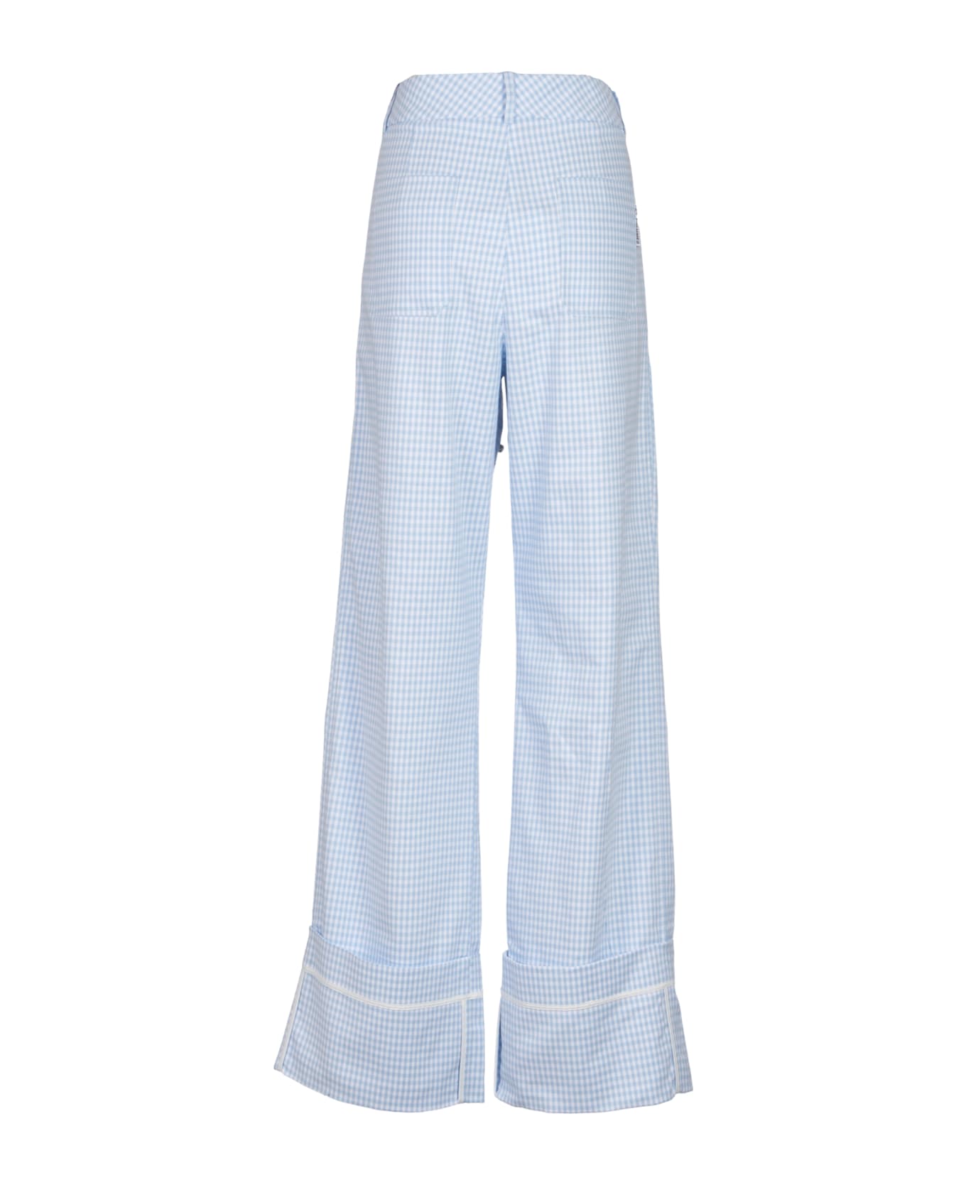 Des Phemmes Check Long Trousers - Light Blue