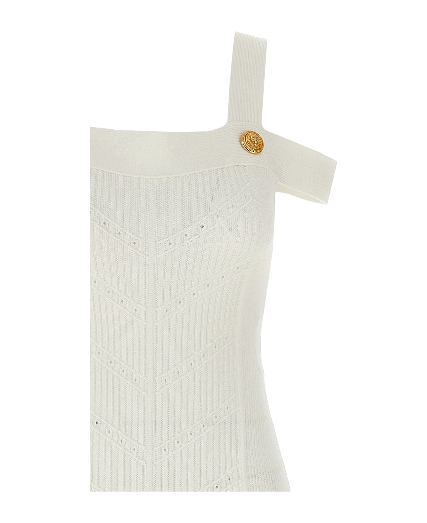 Balmain Knitted Dress - White