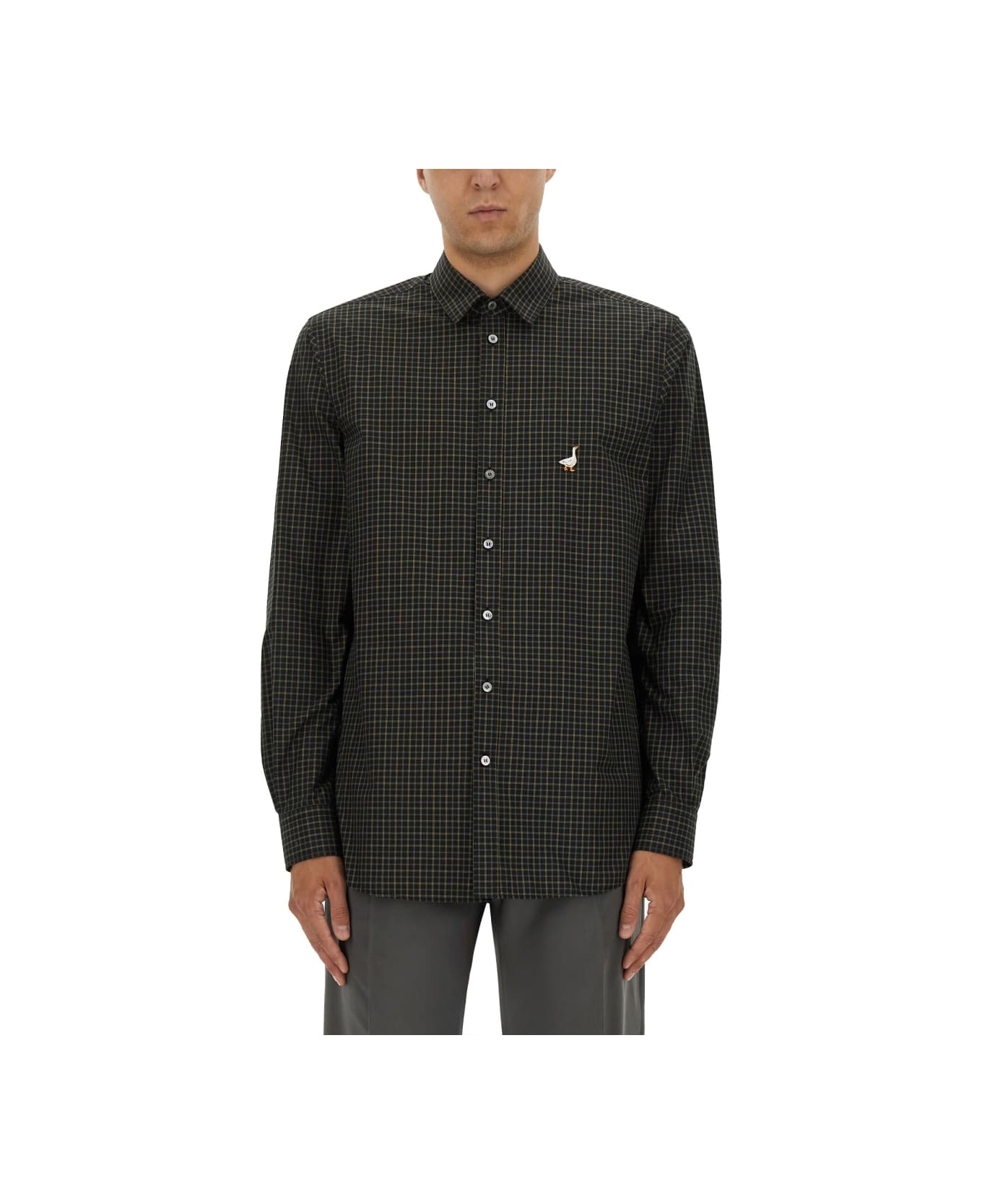 Moschino Shirt With Goose Embroidery - GREY