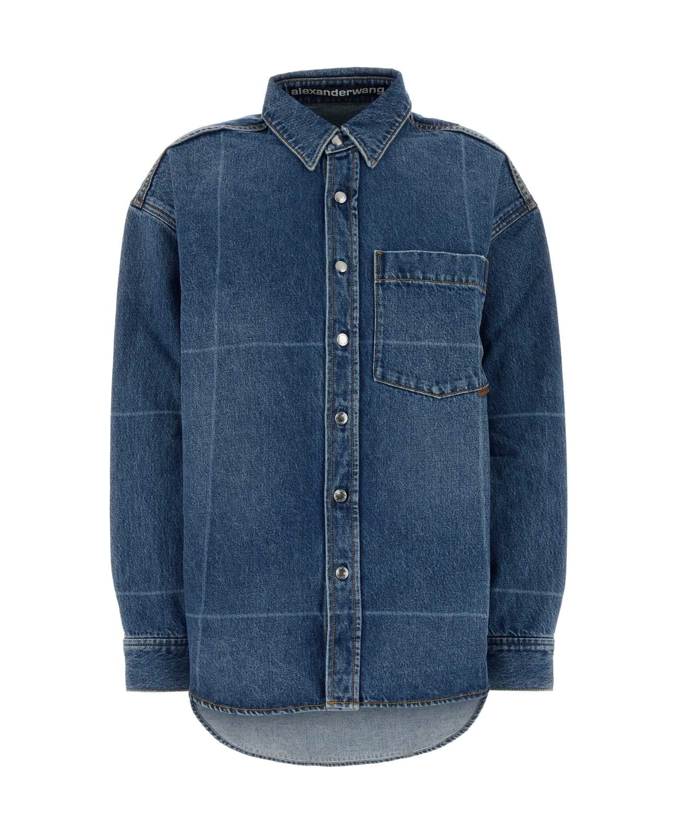 Alexander Wang Denim Oversize Shirt - VINTAGEMARBLEDBLUE