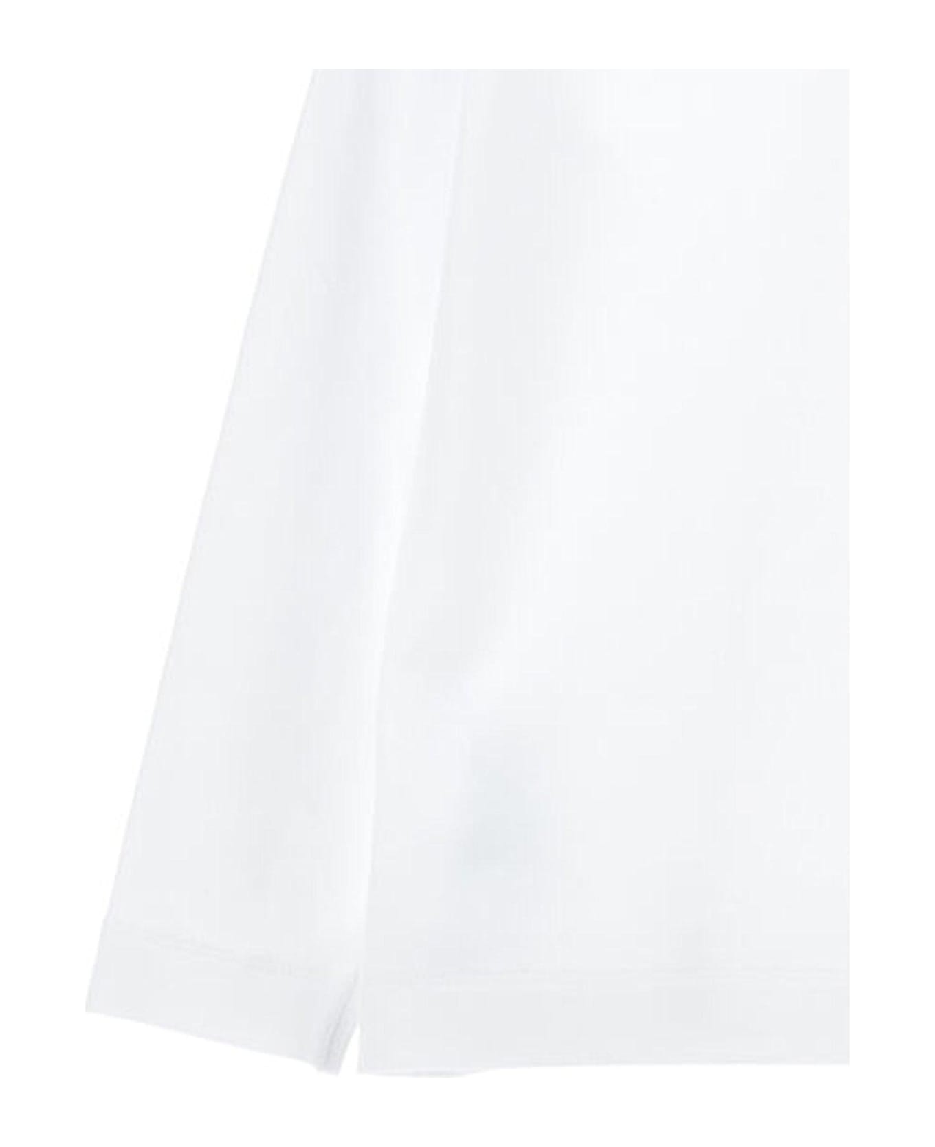 Monnalisa Logo Embellished Straight Hem Shirt - White