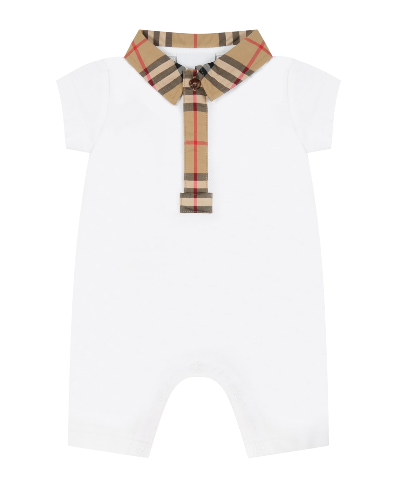 Burberry White Babygrow For Baby Kids - White