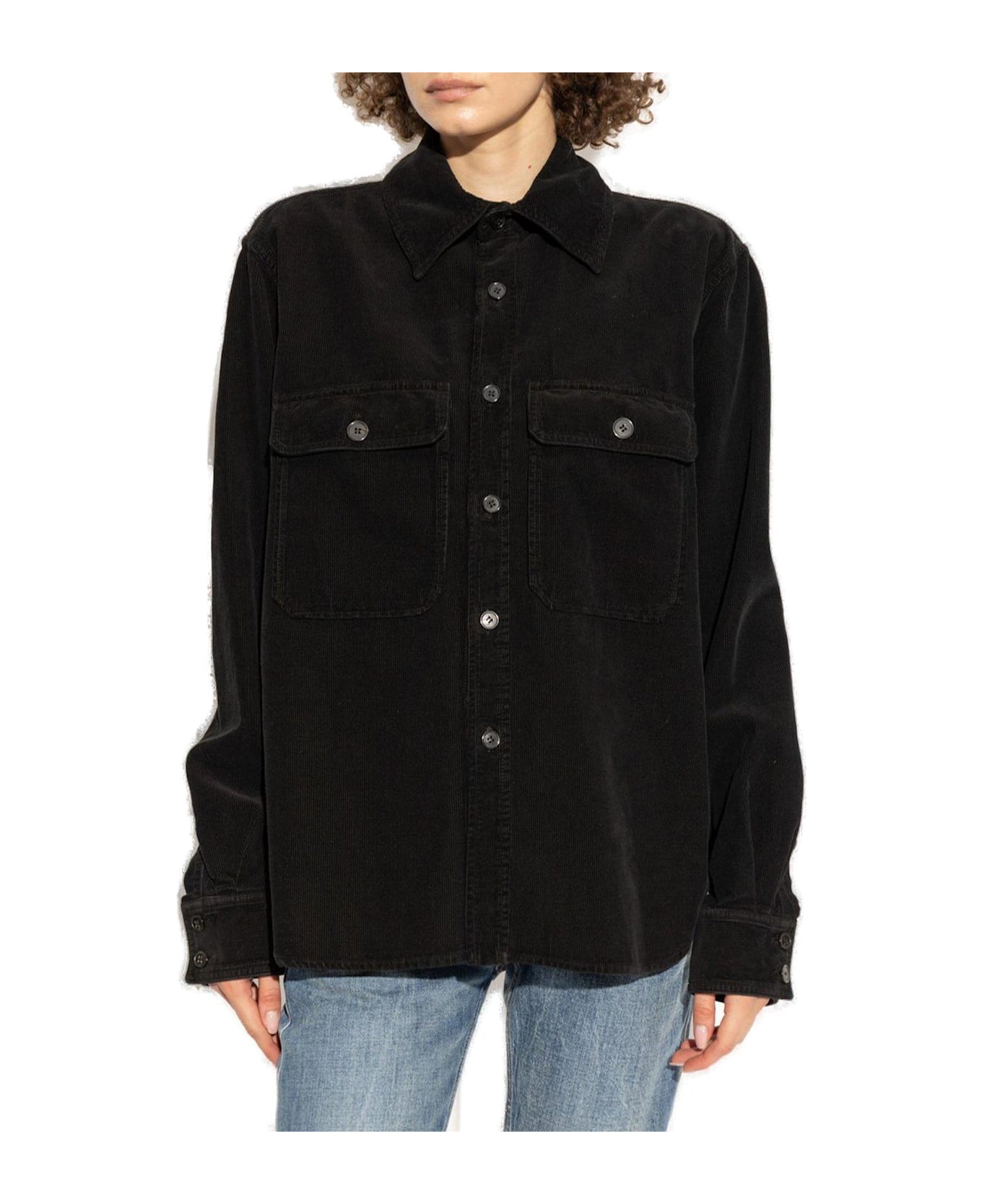 Saint Laurent Corduroy Overshirt - Deep Faded Black