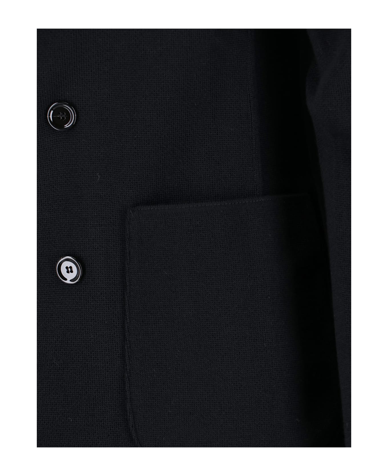 Lardini Double-breasted Virgin Wool Blazer - Black  