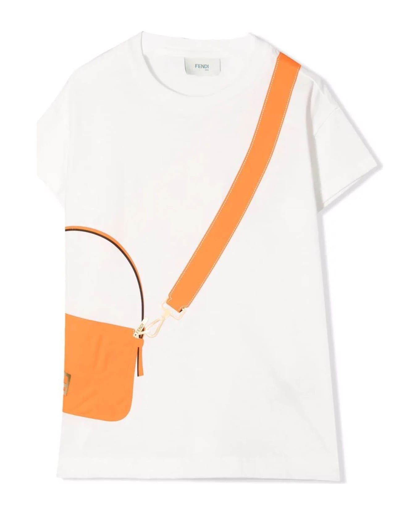 Fendi White Cotton T-shirt - Bicolore