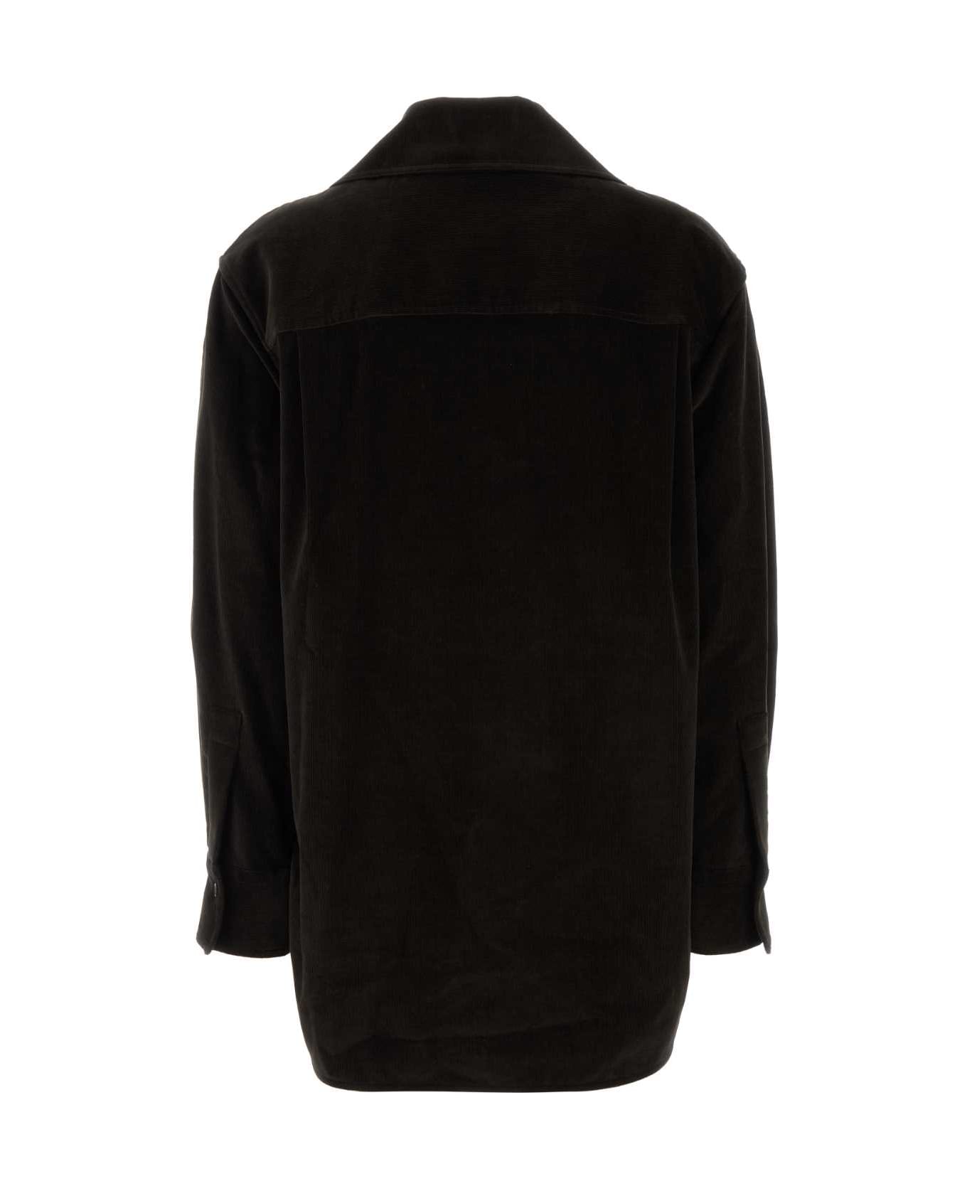 Ferragamo Dark Brown Corduroy Shirt - DARKEXPRESSO