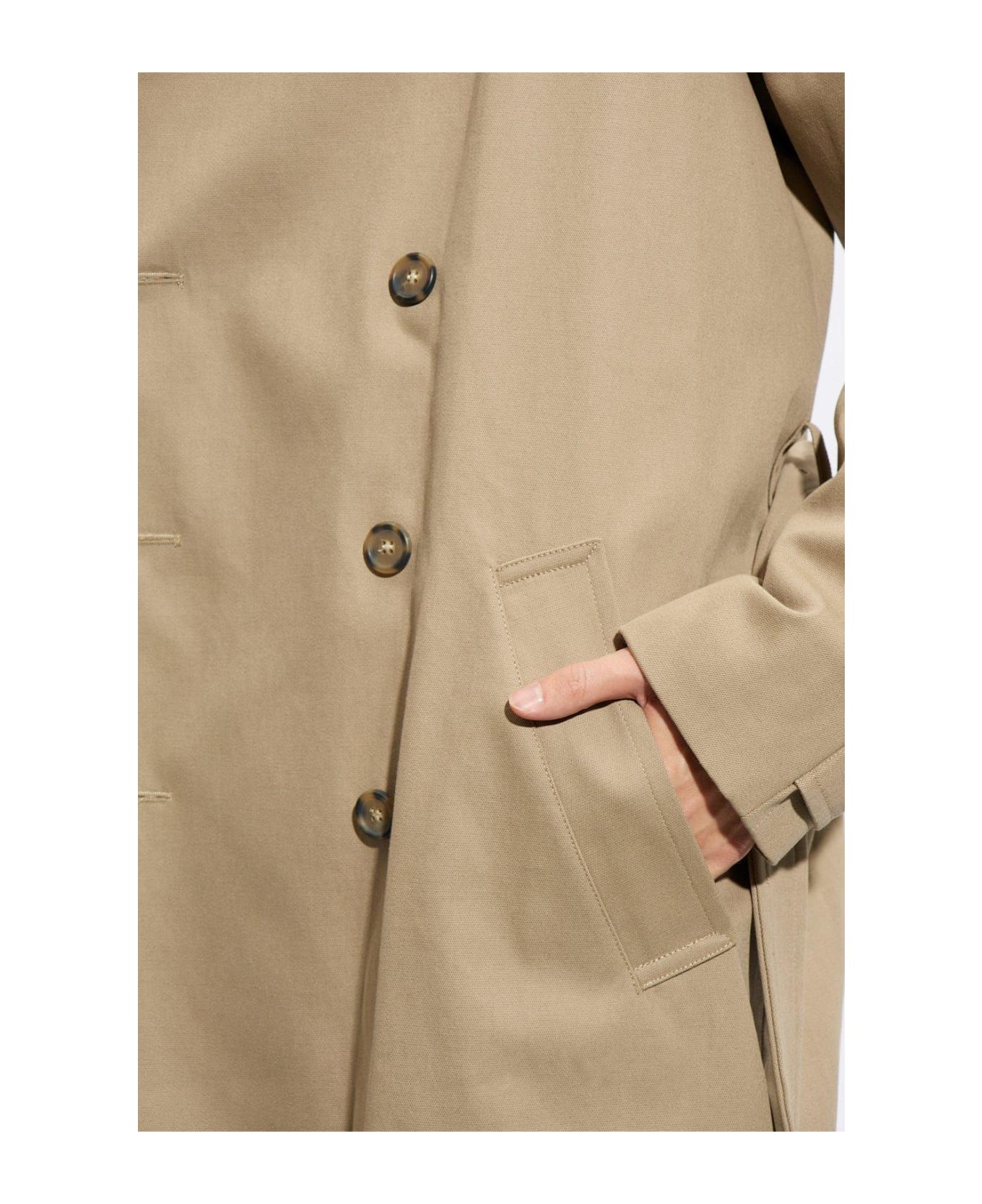 A.P.C. Lou Double-breasted Belted Waist Coat - Beige
