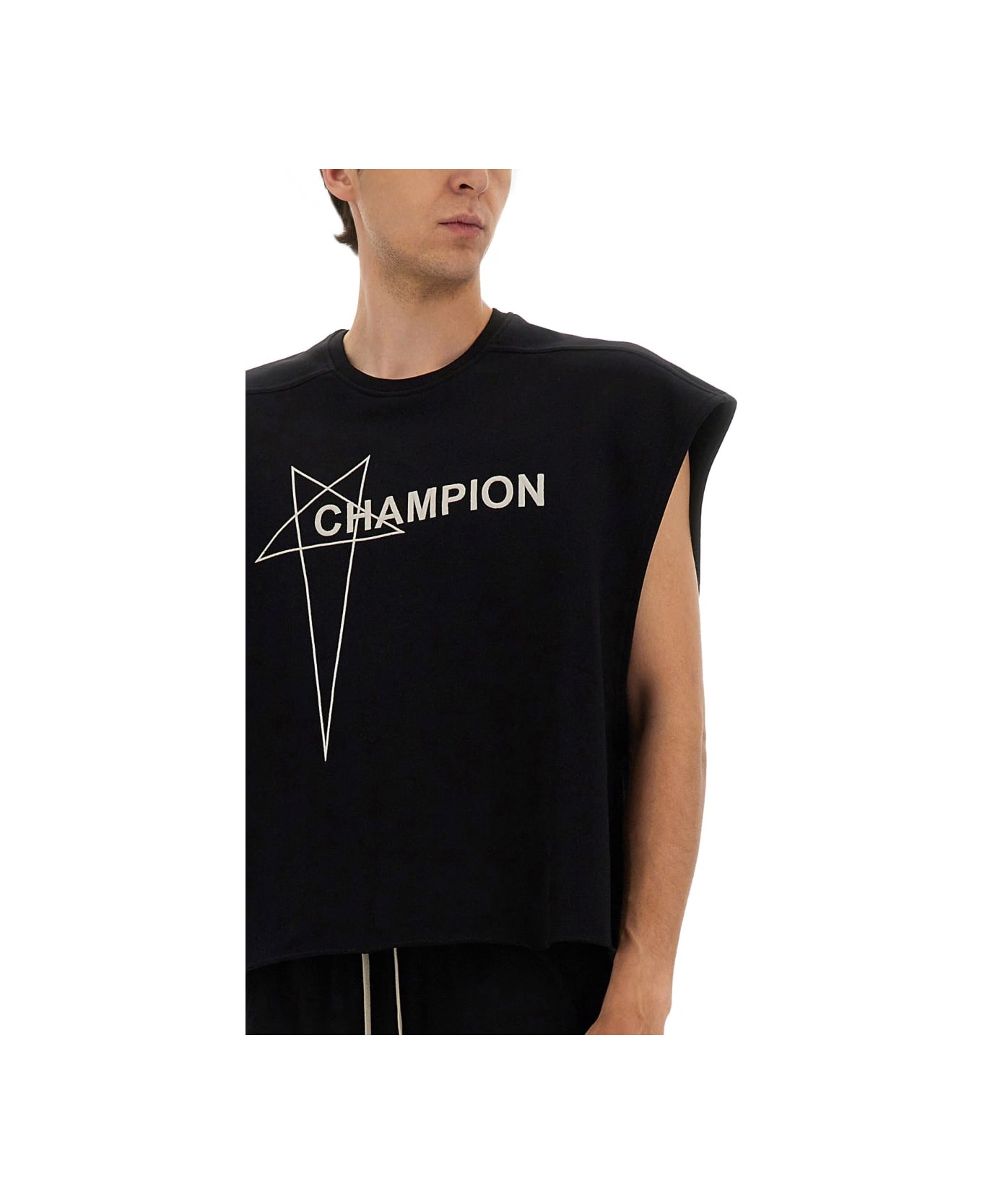 Rick Owens x Champion Cropped Micro Tatlin T-shirt - BLACK