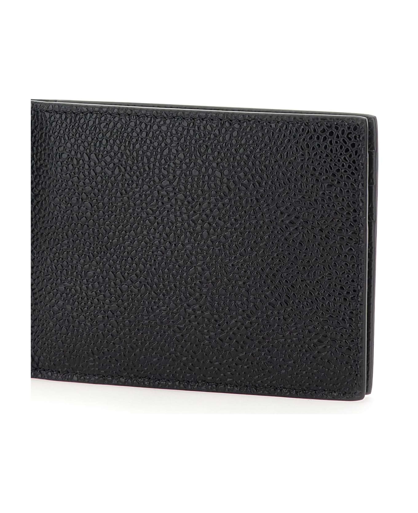 Thom Browne 'money Clip' Leather Wallet - Black