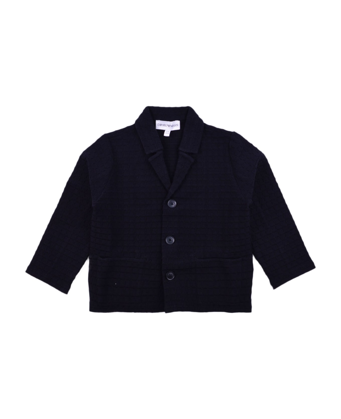 Emporio Armani Single-breasted Cotton Jacket - Blue コート＆ジャケット