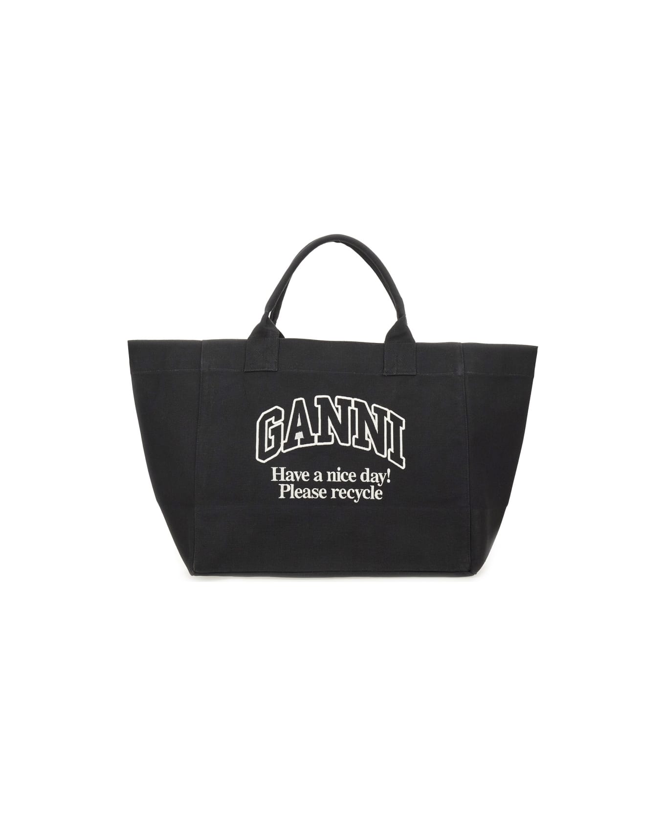 Ganni Oversized Tote Bag - GREY トートバッグ