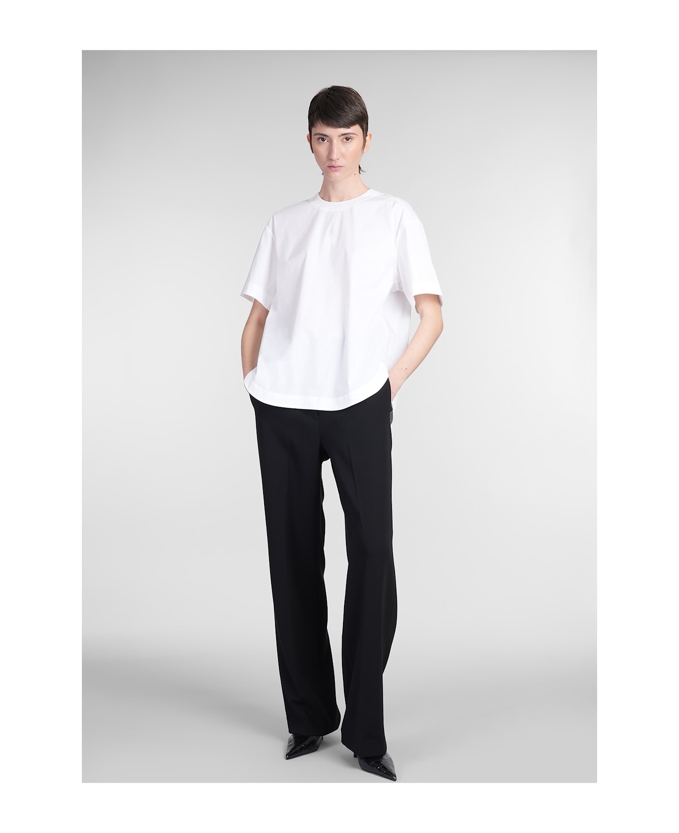 Theory Blouse In White Cotton - white