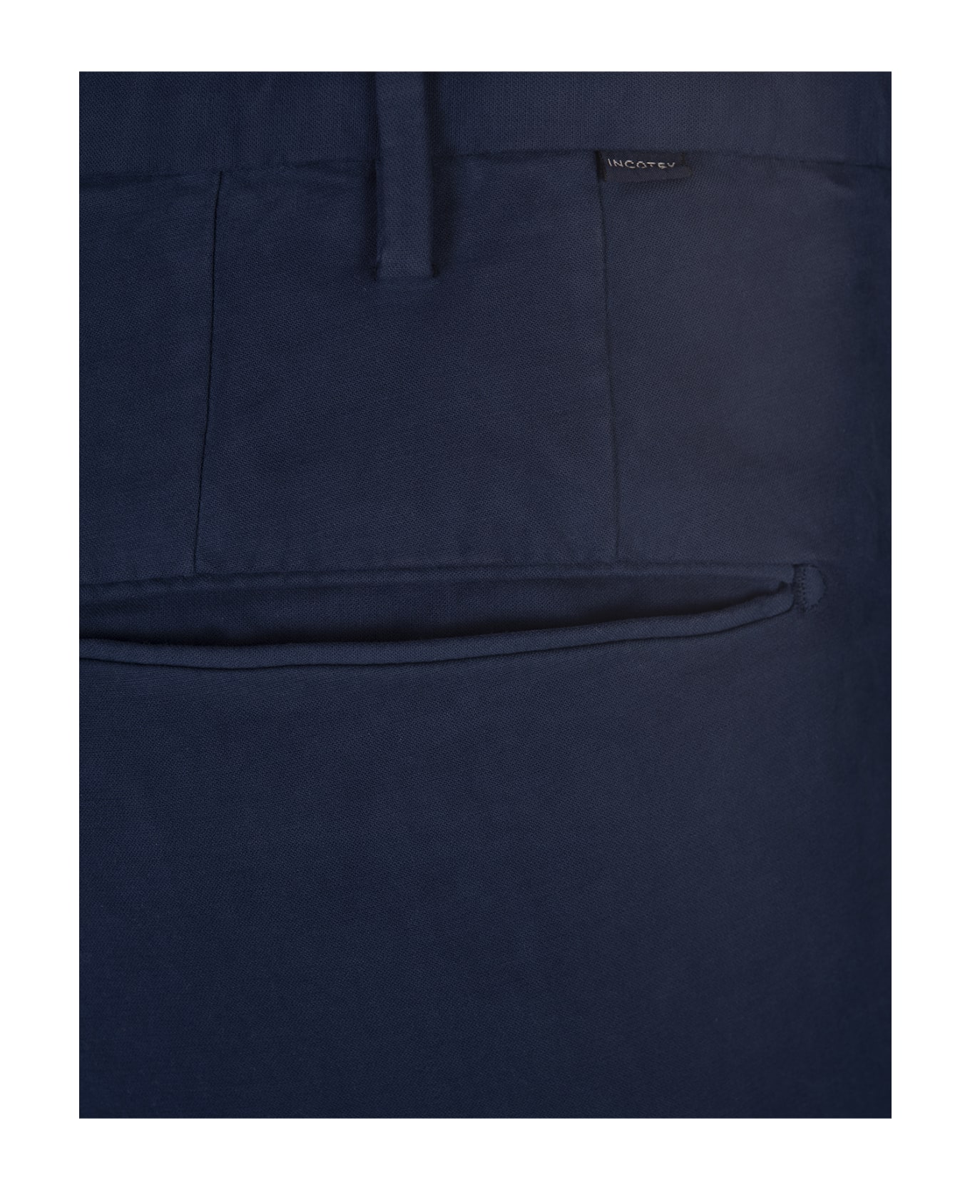 Incotex Slim Fit Trousers In Blue Certified Doeskin - Blue